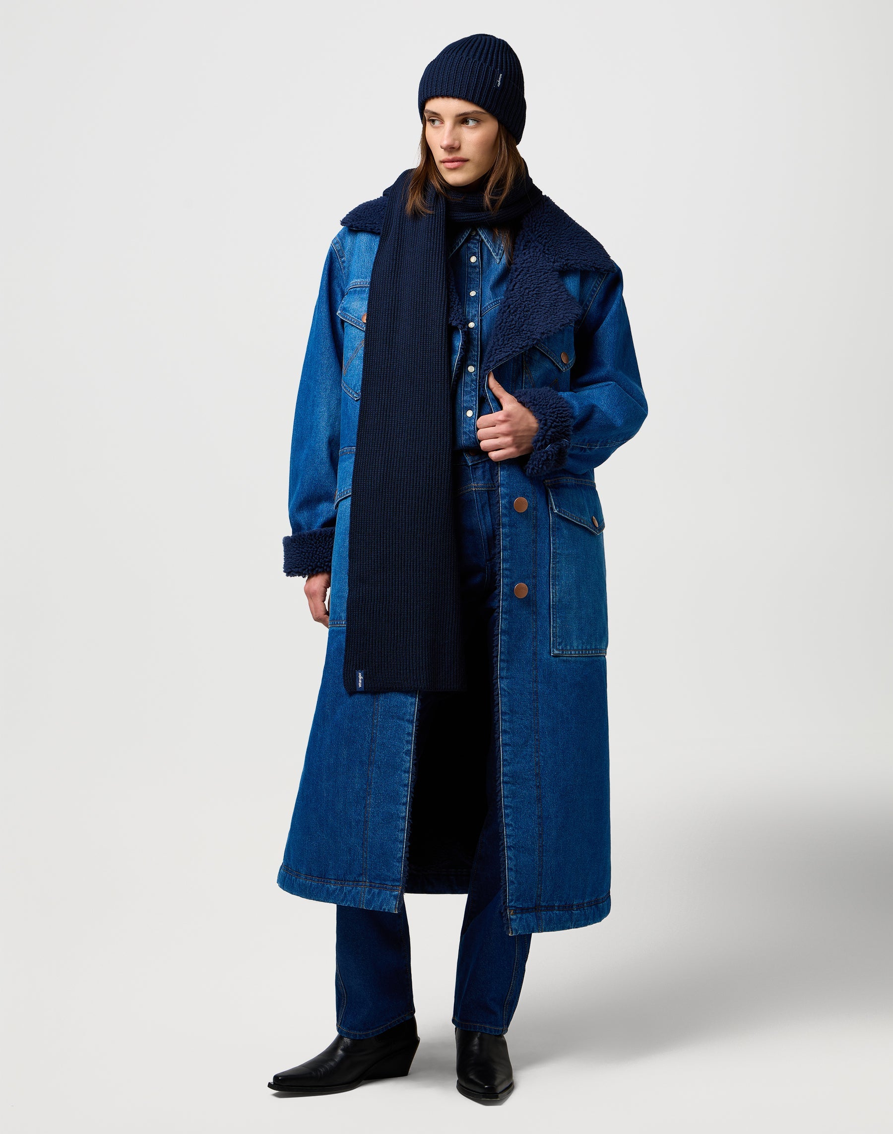 Scarf Beanie Set in Dark Navy Écharpes Wrangler