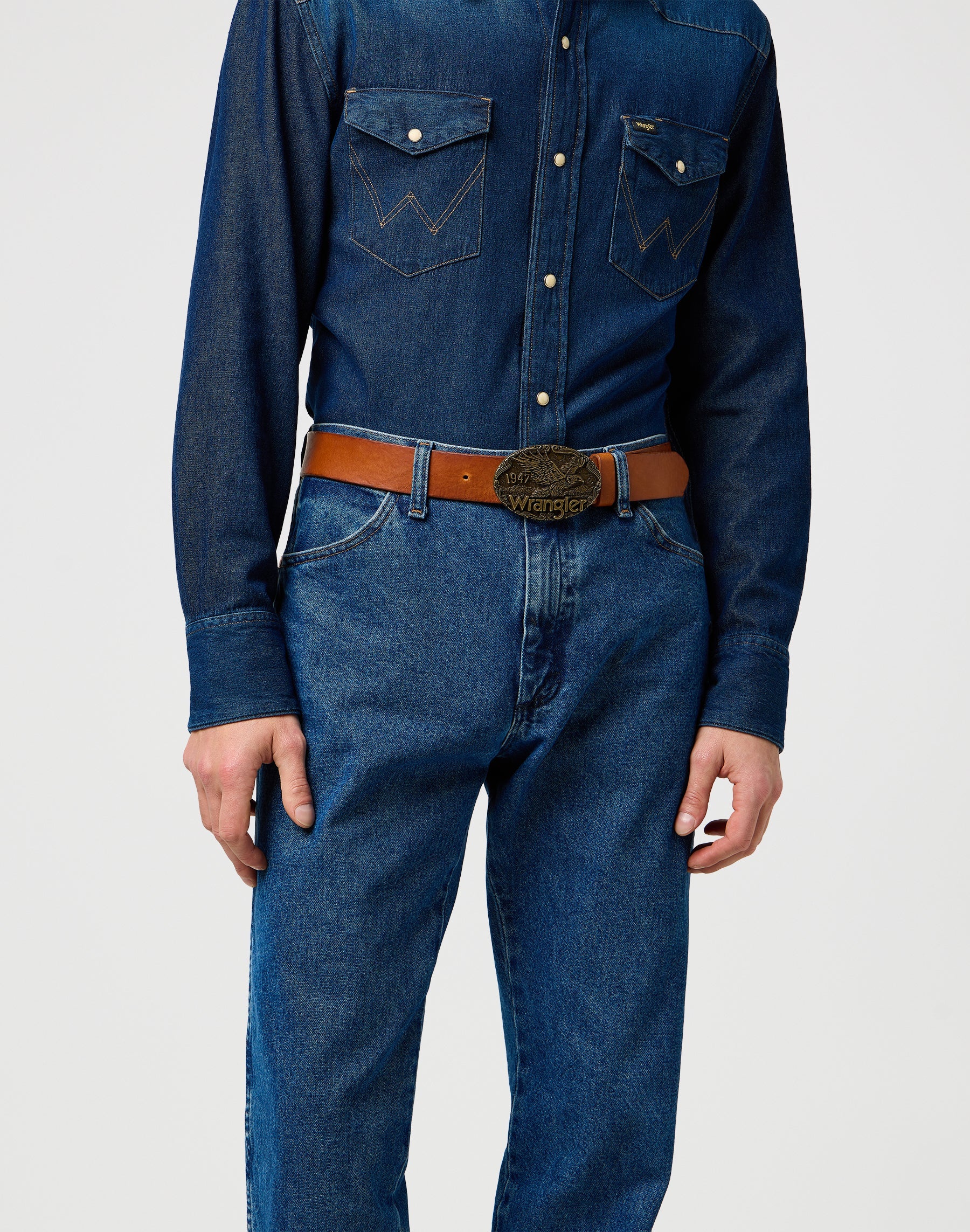 W Eagle Belt in Cognac Ceinture Wrangler