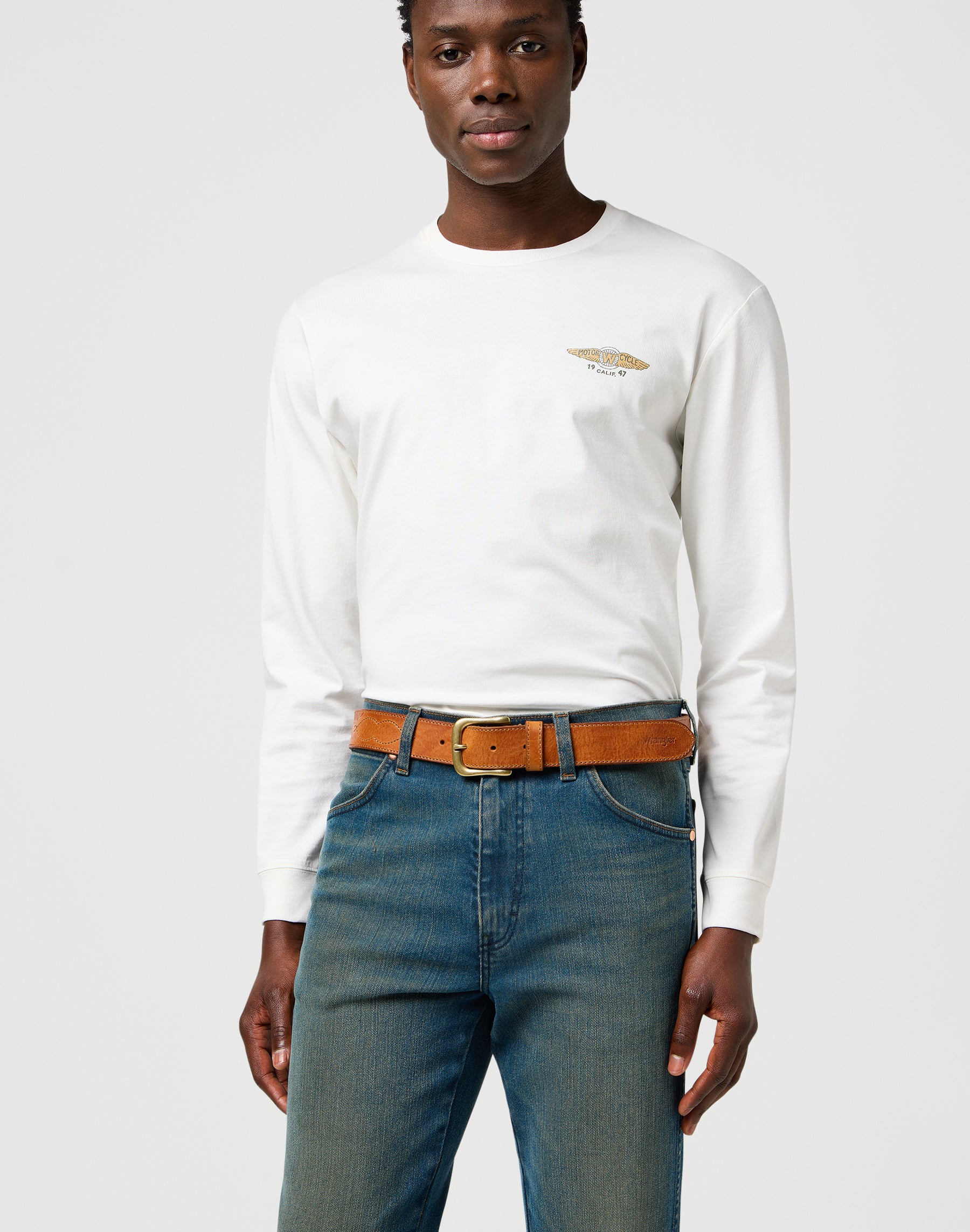 Western Stitch Belt in Cognac Ceinture Wrangler