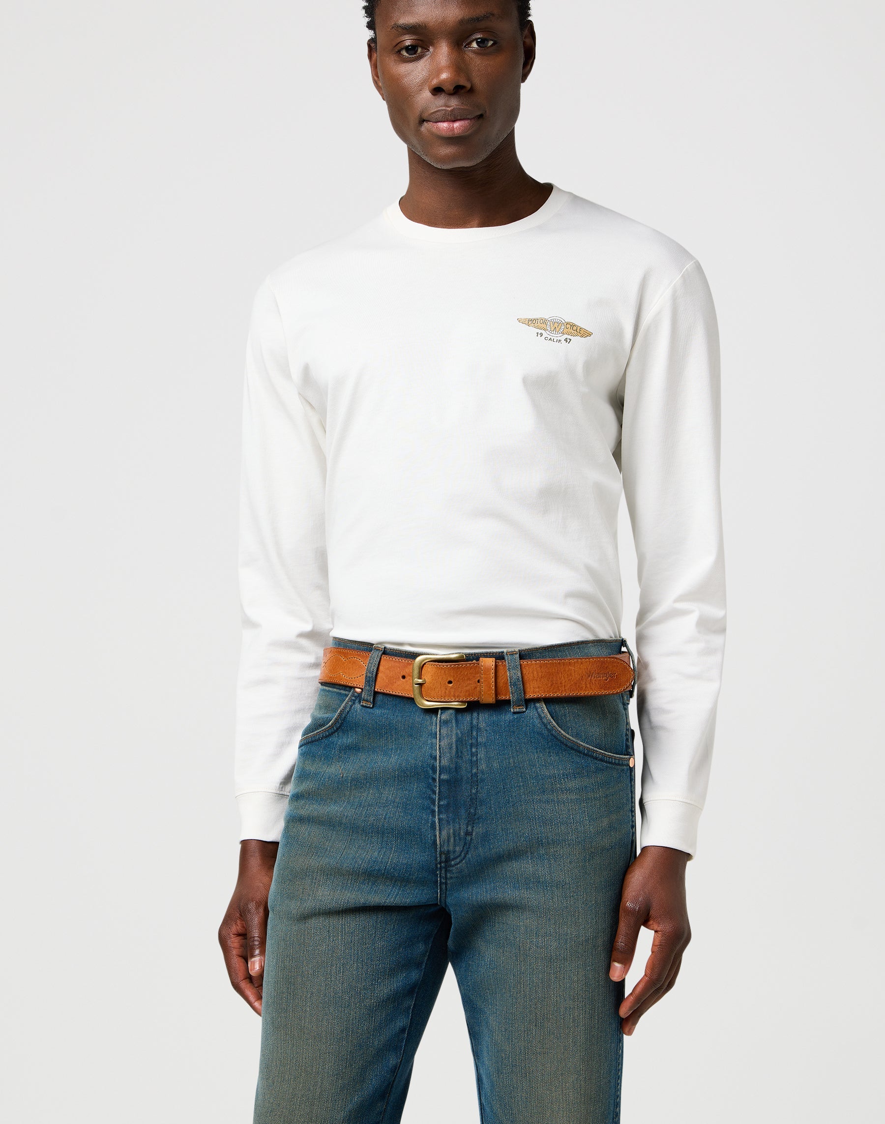 Western Stitch Belt in Cognac Ceinture Wrangler