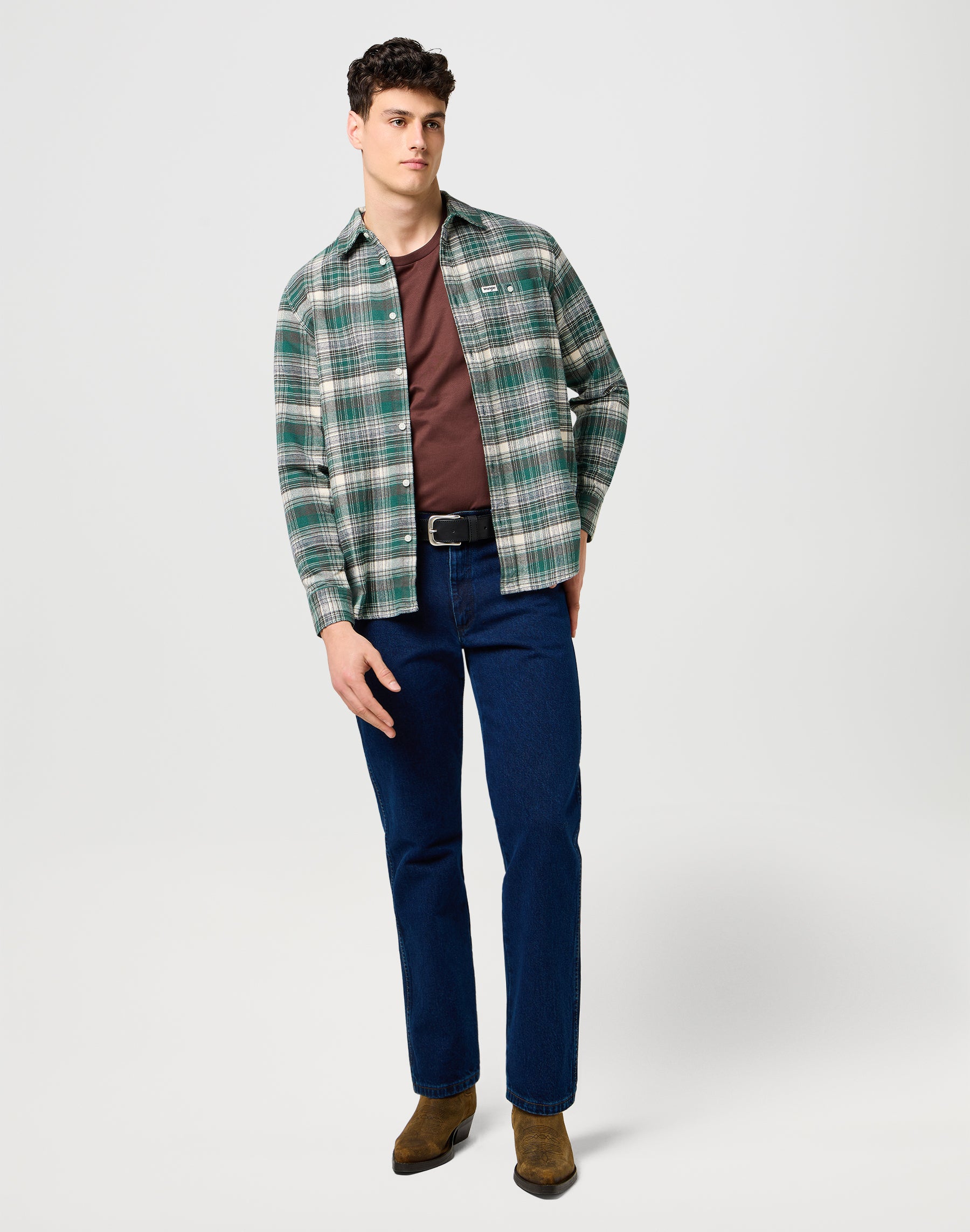 Western Stitch Belt in Black Ceinture Wrangler