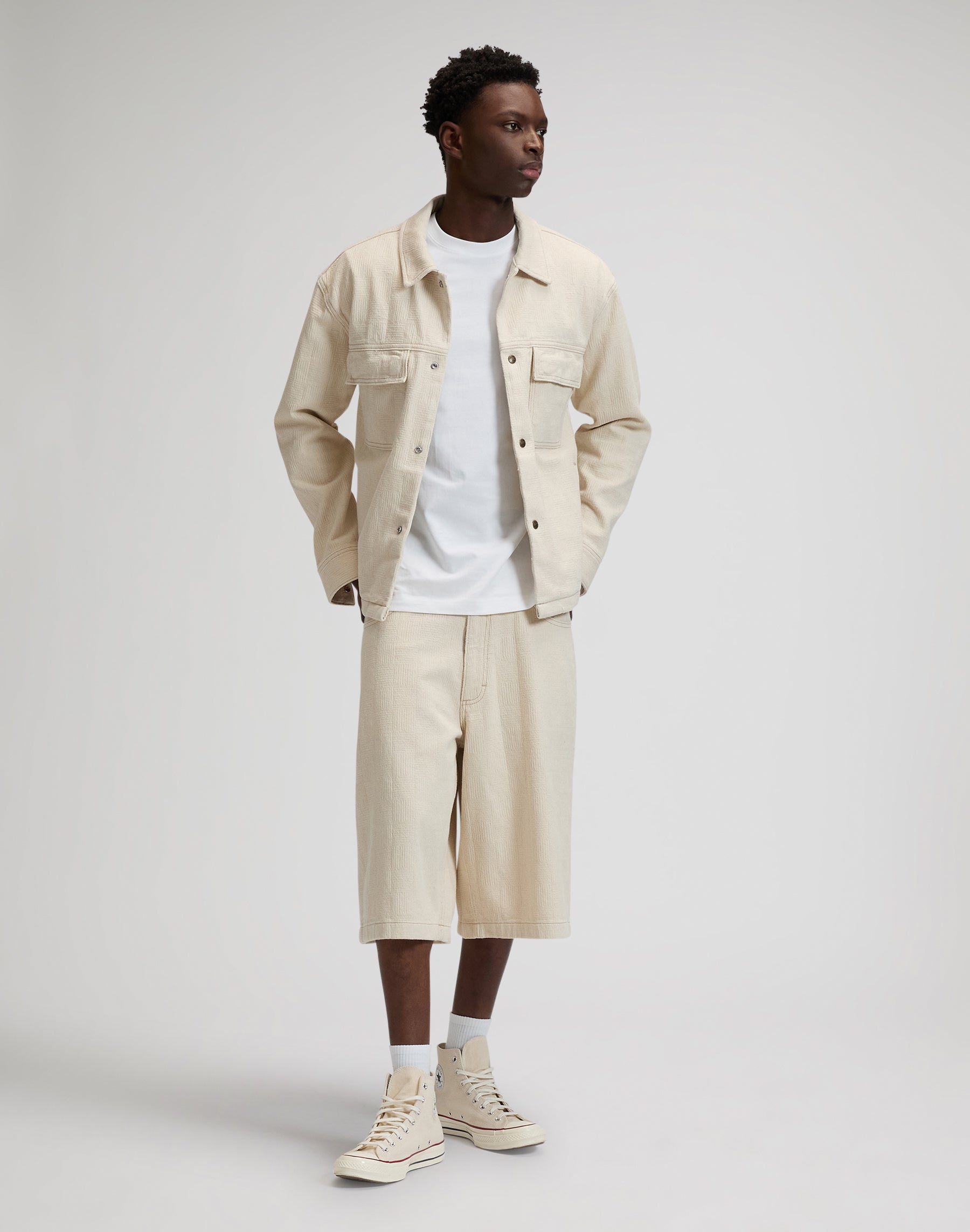 Veste Jacquard en grège naturel Vestes Lee