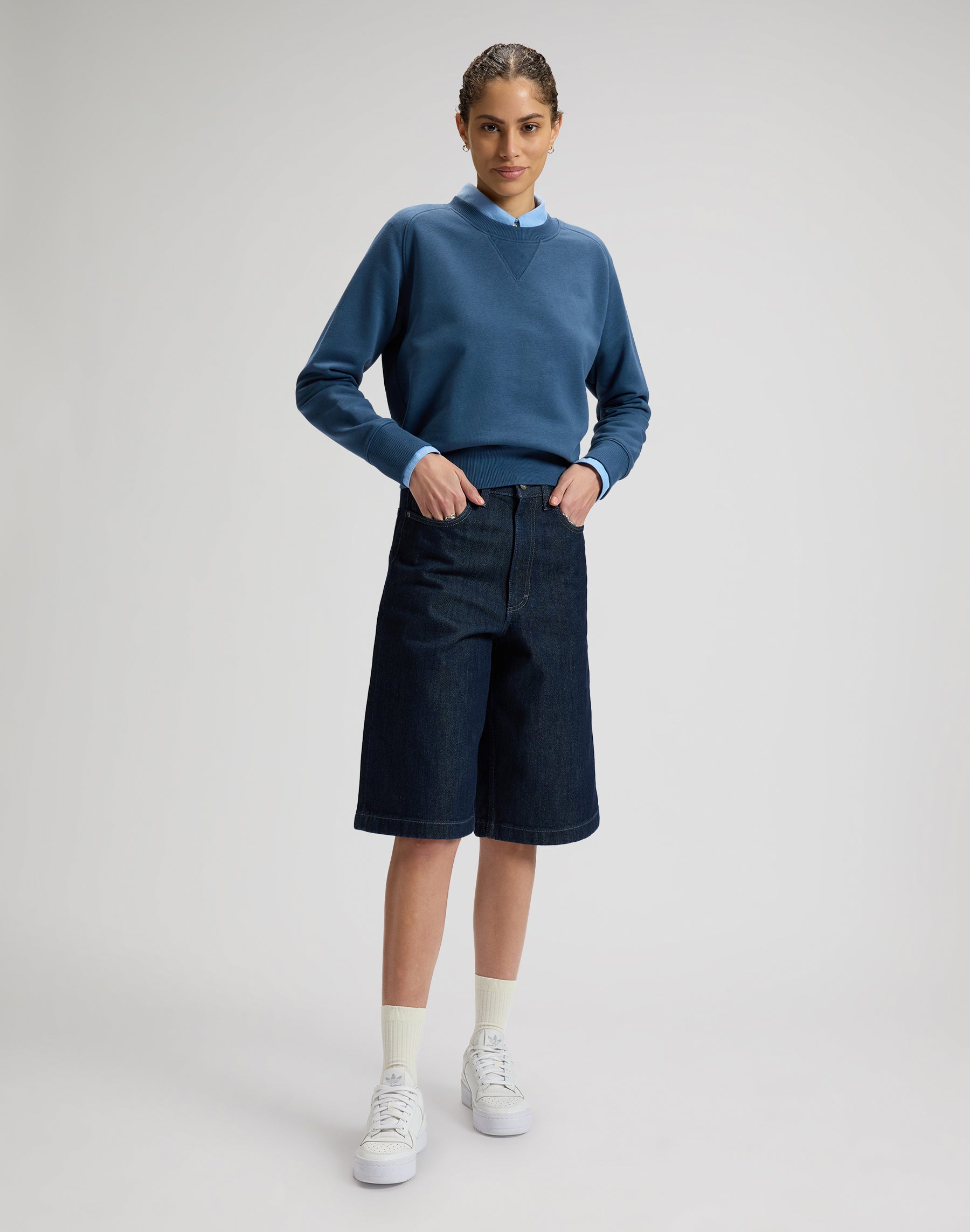 Sweat-shirt à manches raglan bleu académie