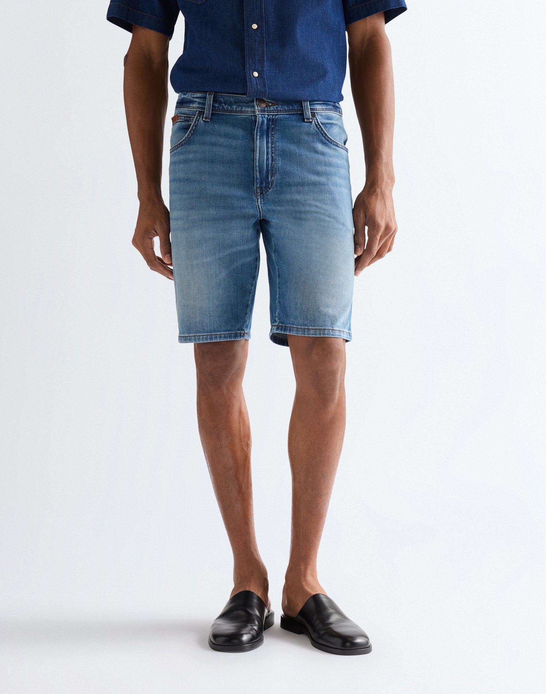 Short Texas en bleu marine Short en jean Wrangler
