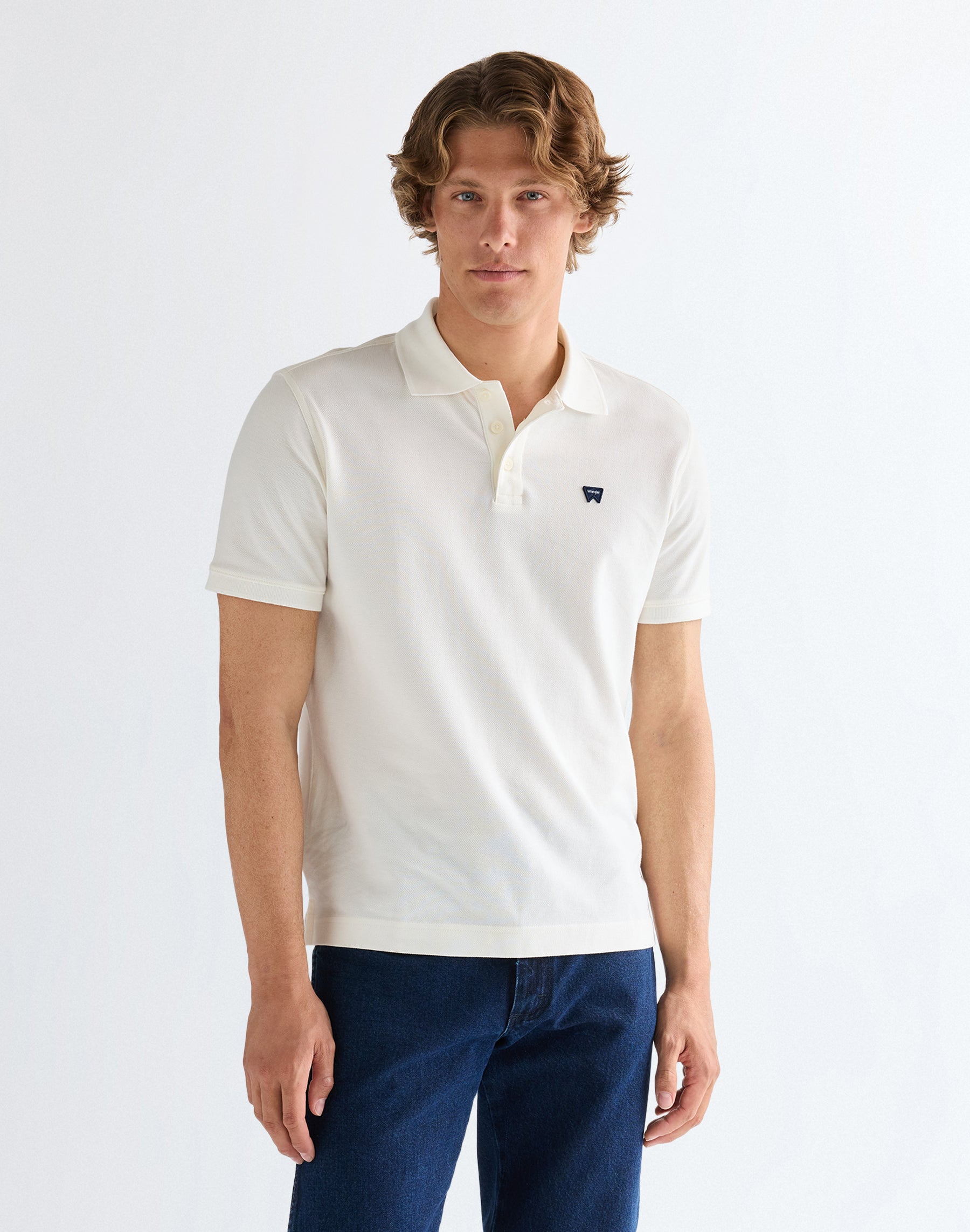Polo blanc délavé T-shirts Wrangler