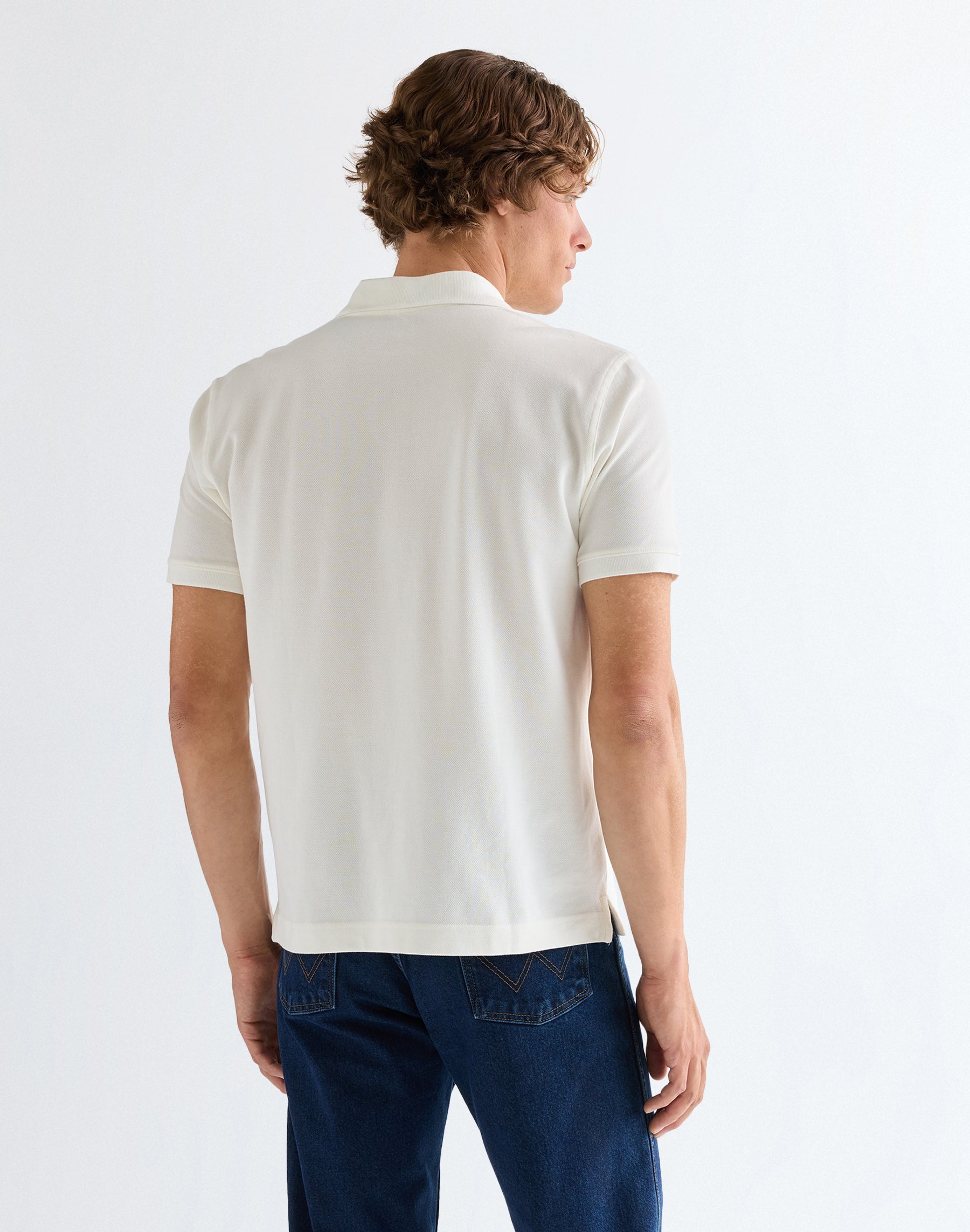 Polo blanc délavé T-shirts Wrangler