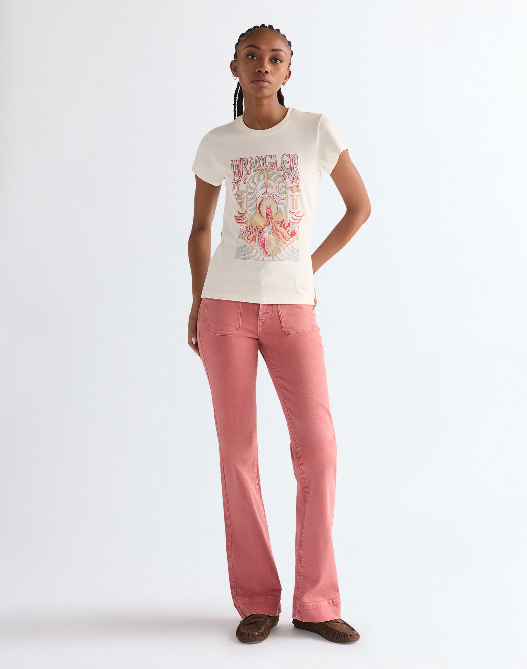 T-shirt rétréci blanc délavé T-shirts Wrangler