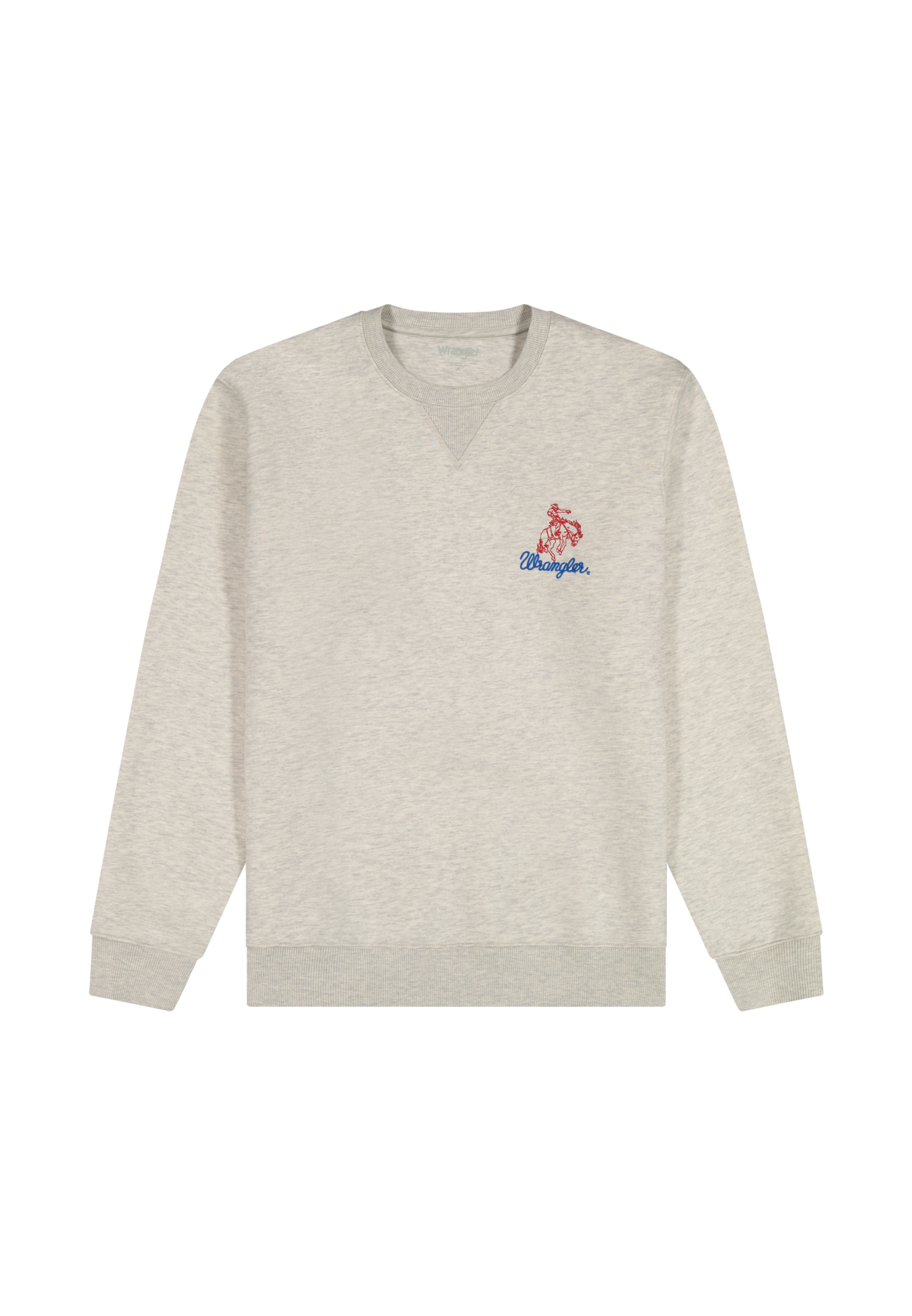 Équipe de broderie en sweat-shirts Oat Mel Wrangler
