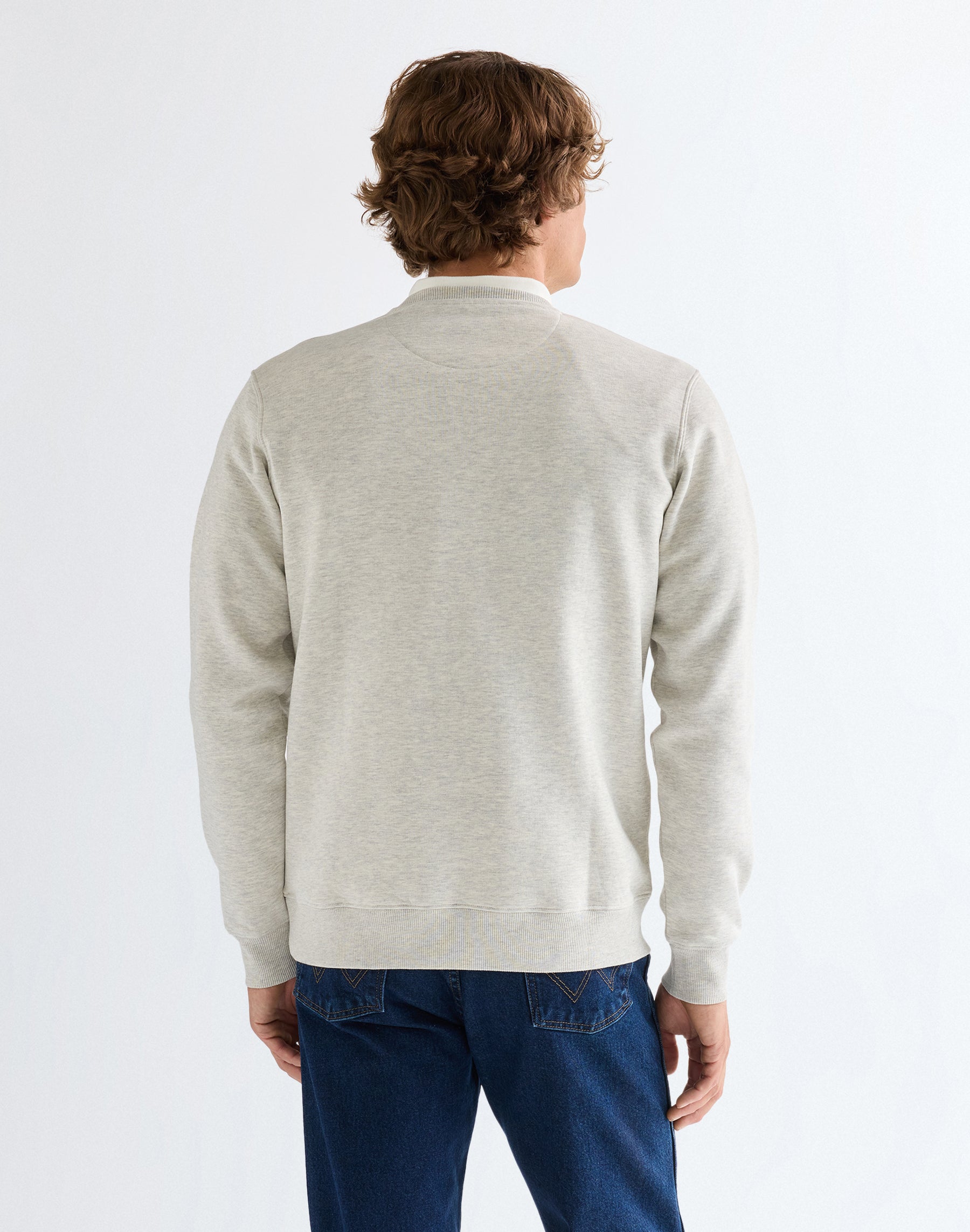 Équipe de broderie en sweat-shirts Oat Mel Wrangler
