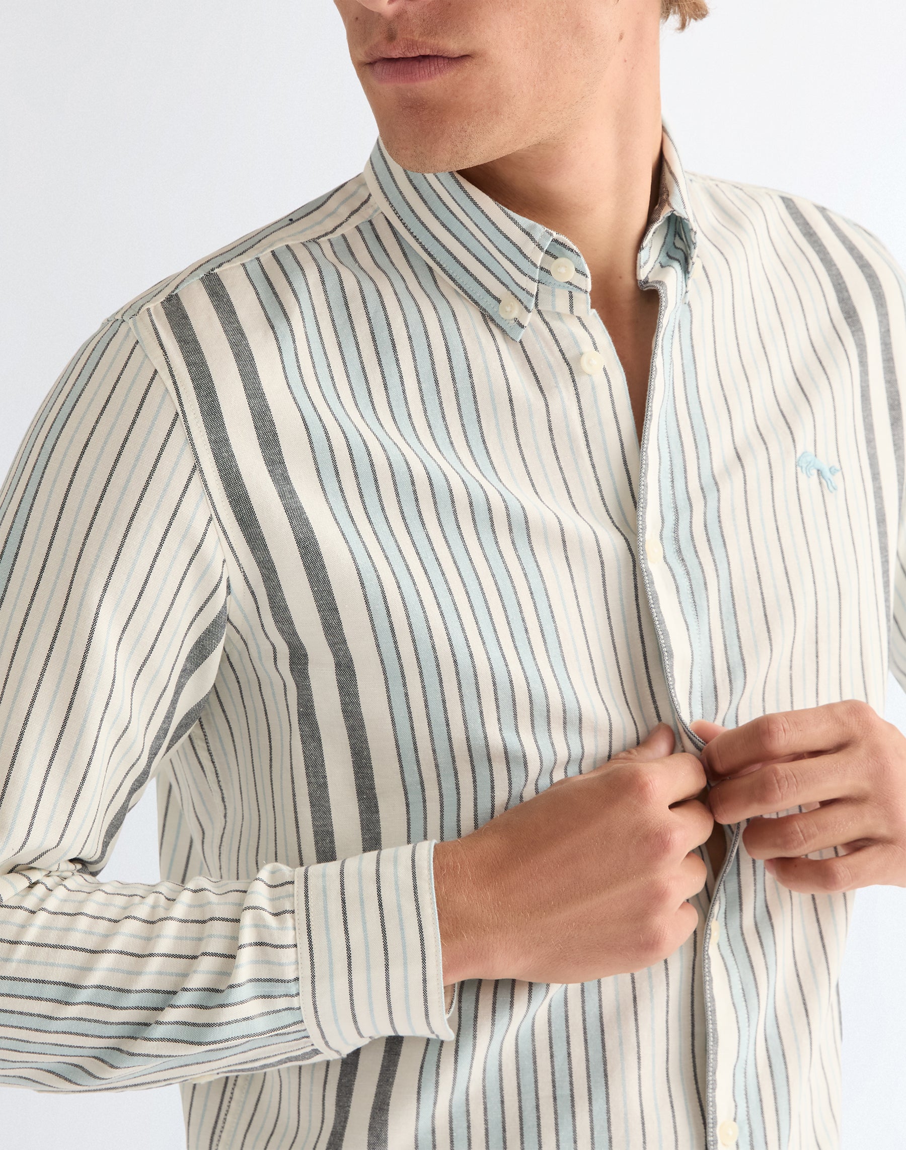 Chemise Oxford blanche et bleue Chemises Wrangler