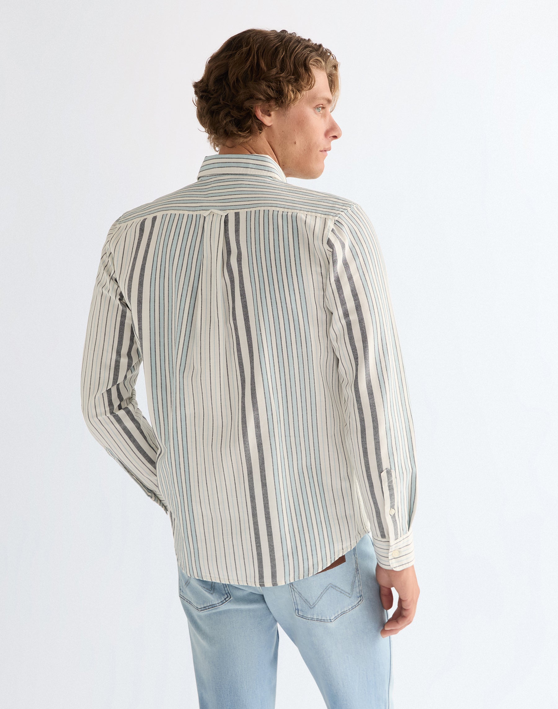 Chemise Oxford blanche et bleue Chemises Wrangler