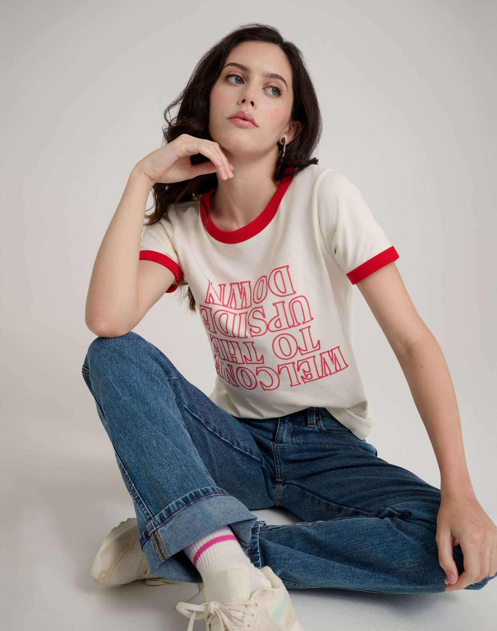 The Upside Down Tee en guimauve T-shirts Wrangler