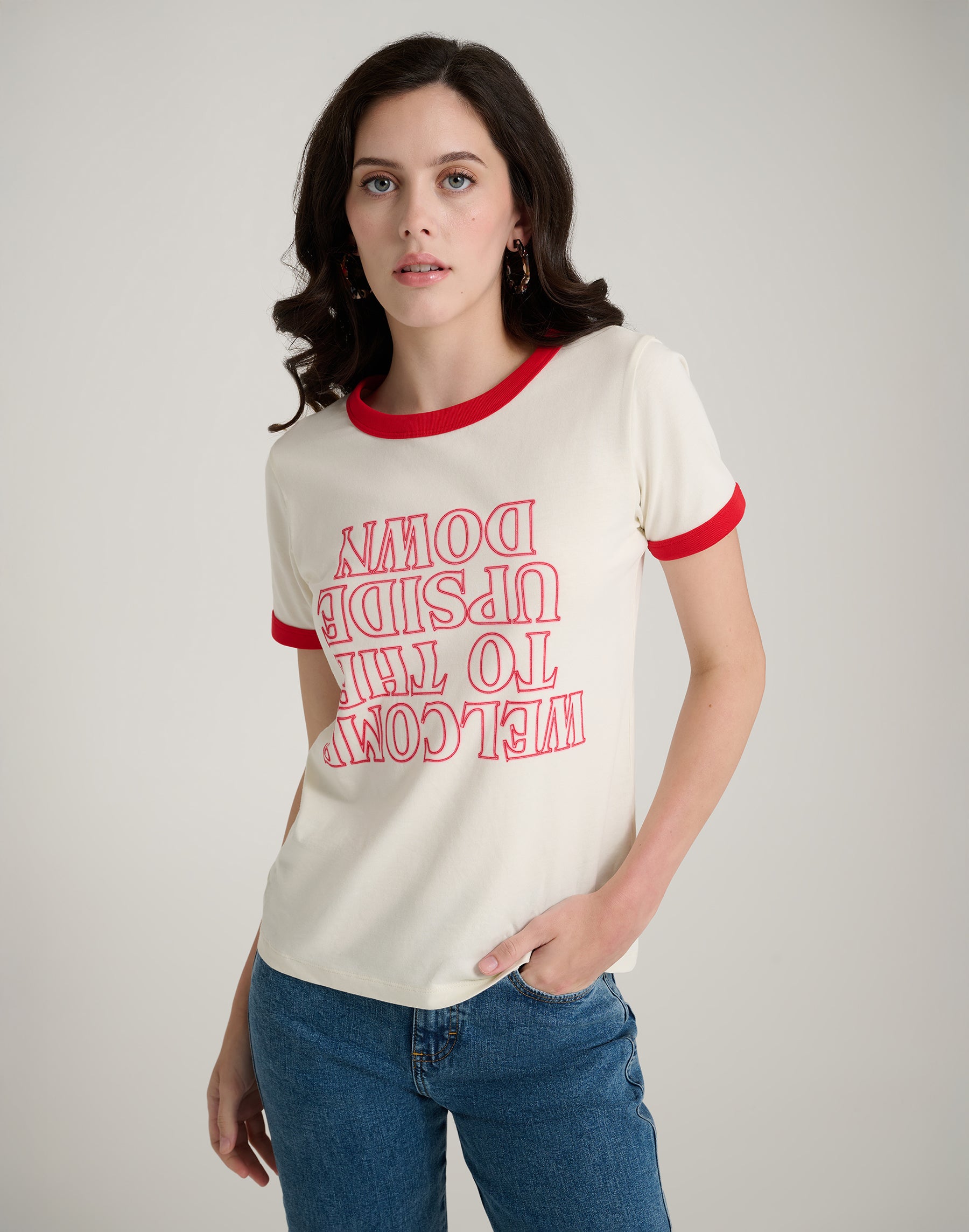The Upside Down Tee en guimauve T-shirts Wrangler