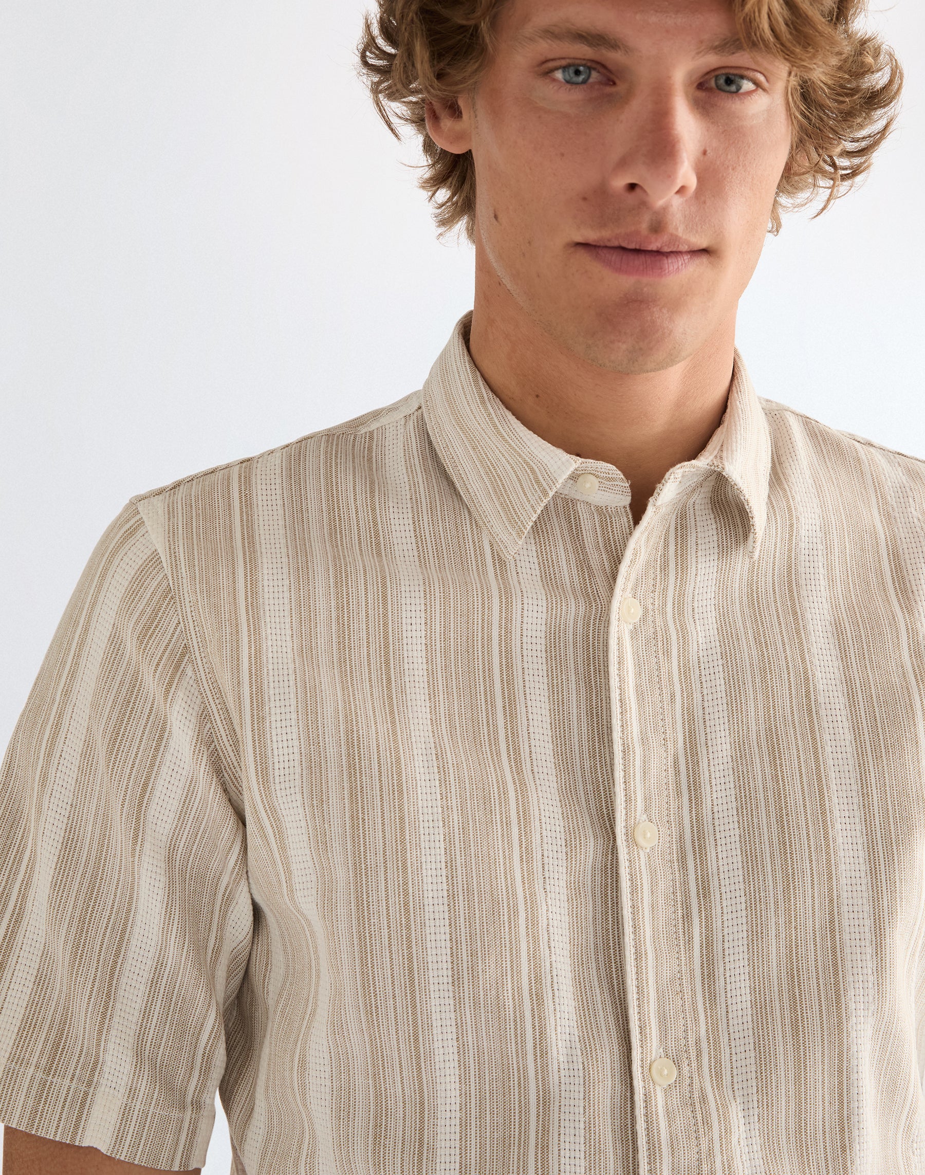 Chemise à manches courtes marron et blanc Chemises Wrangler