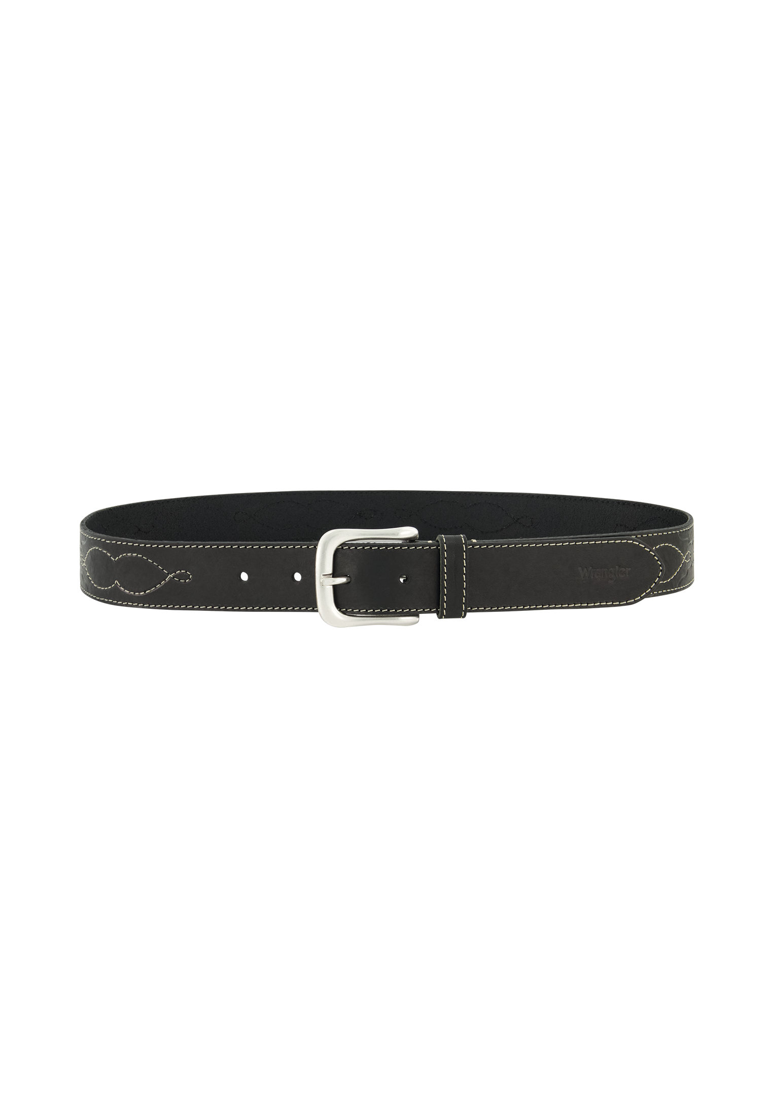 Western Stitch Belt in Black Ceinture Wrangler