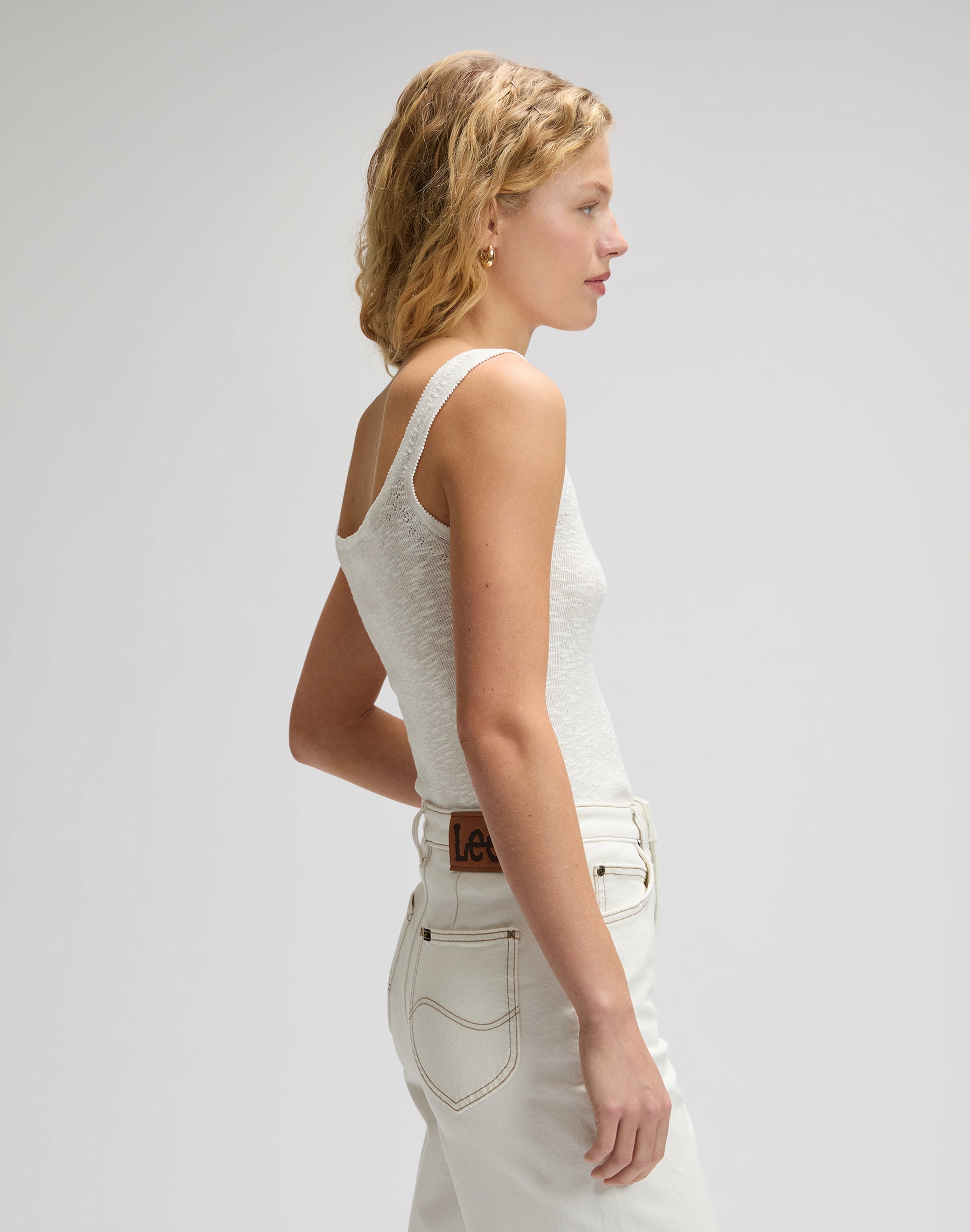 Débardeur tricoté écru