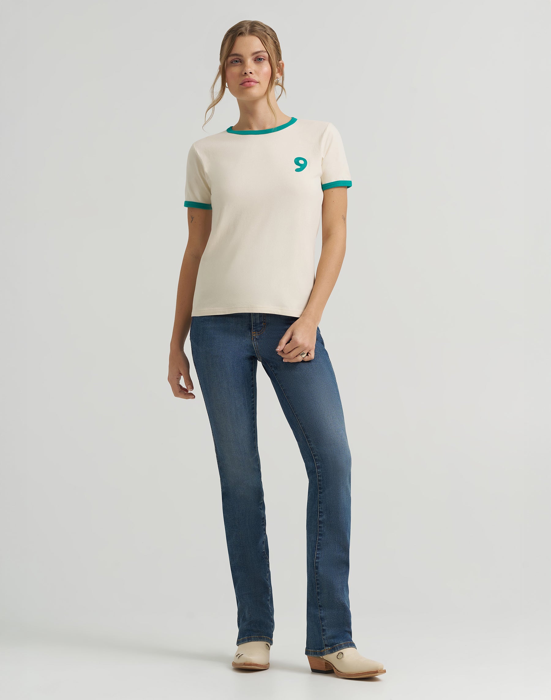 Good Jeans Tee en crème T-shirts Wrangler