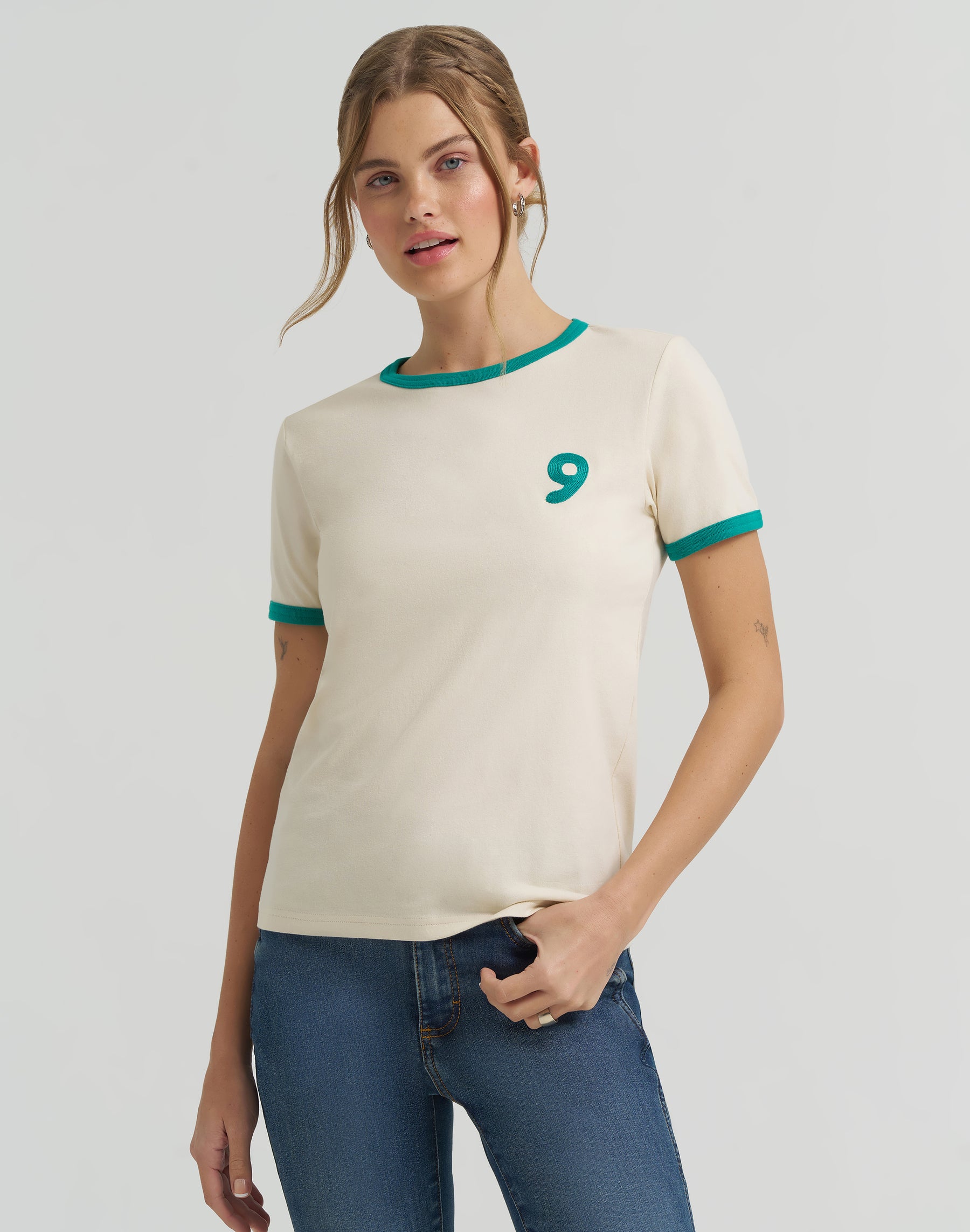 Good Jeans Tee en crème T-shirts Wrangler