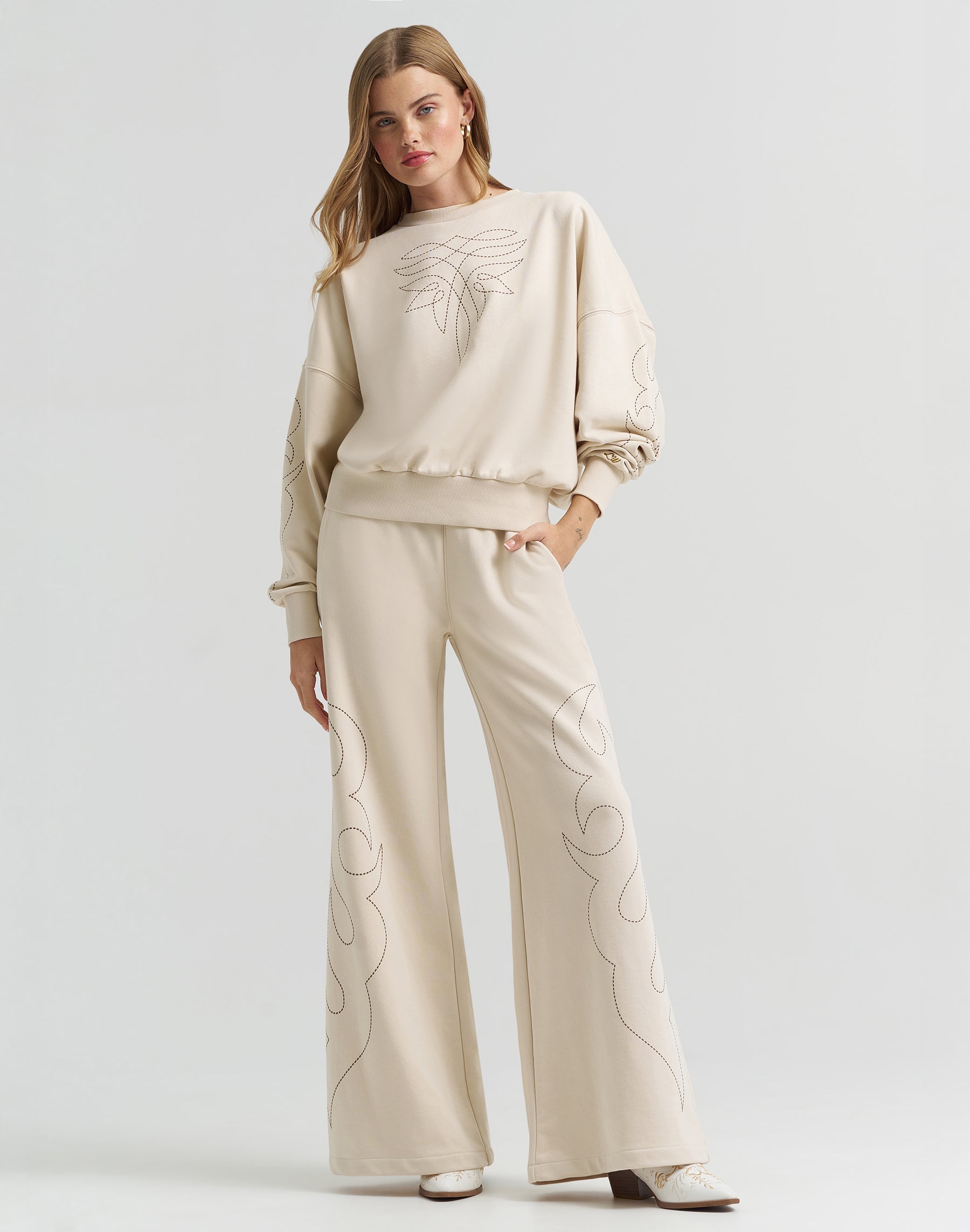 Sweat-shirt Cowboy couleur crème Sweatshirts Wrangler