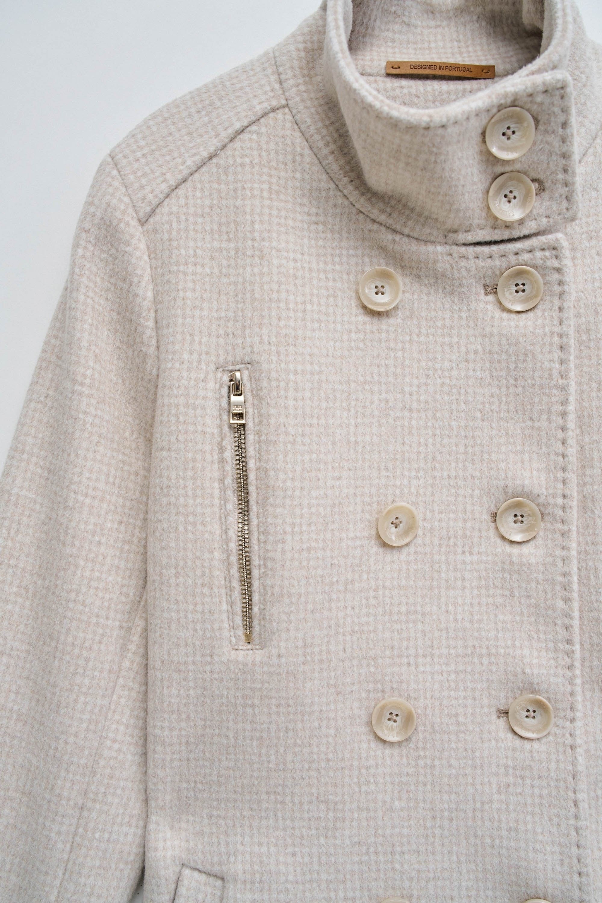 Grace Long Woolen Coat in Light Beige V1 Vestes Salsa Jeans