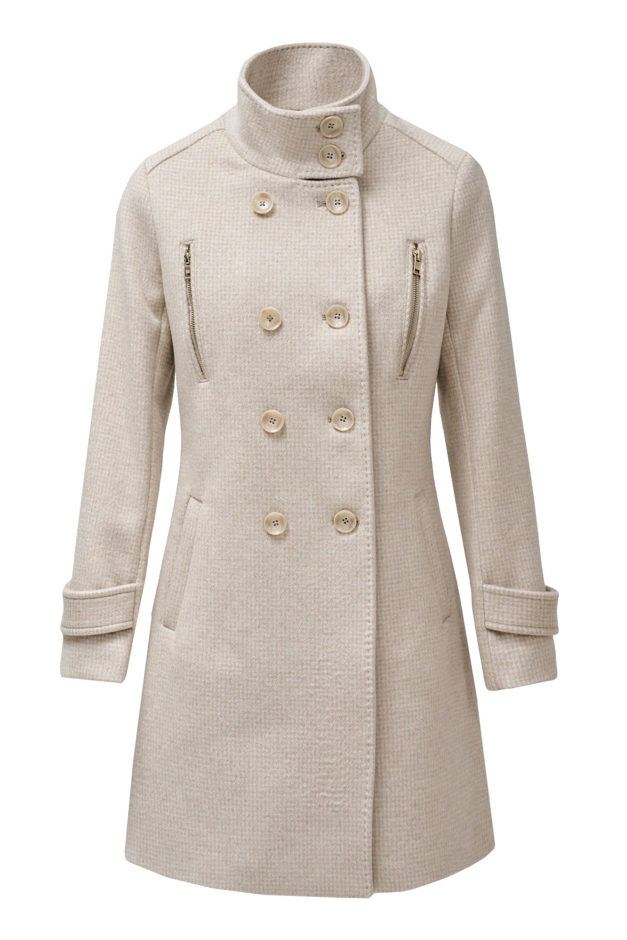 Grace Long Woolen Coat in Light Beige V1 Vestes Salsa Jeans