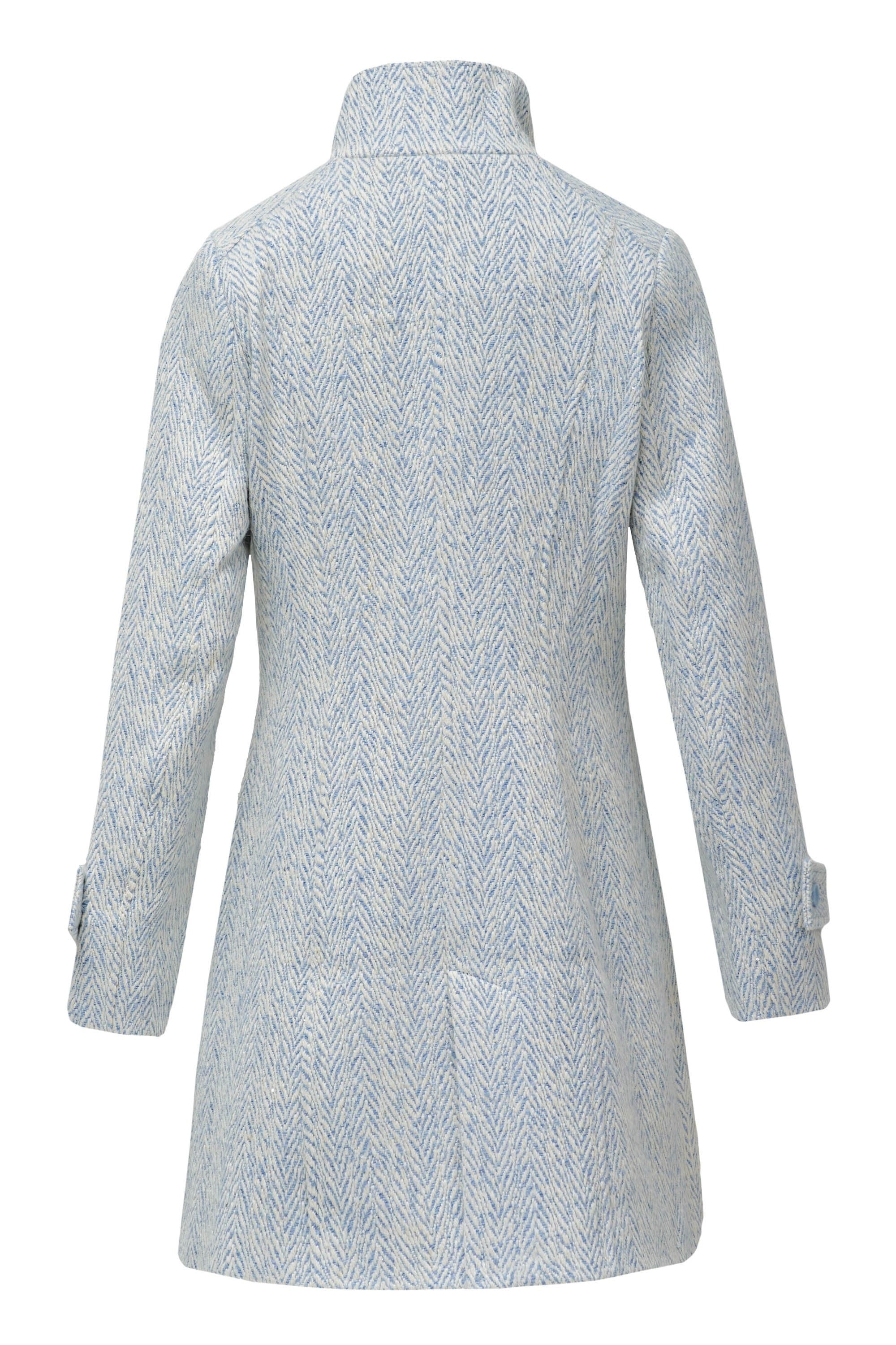 Grace Long Woolen Coat in Light Blue V1 Vestes Salsa Jeans