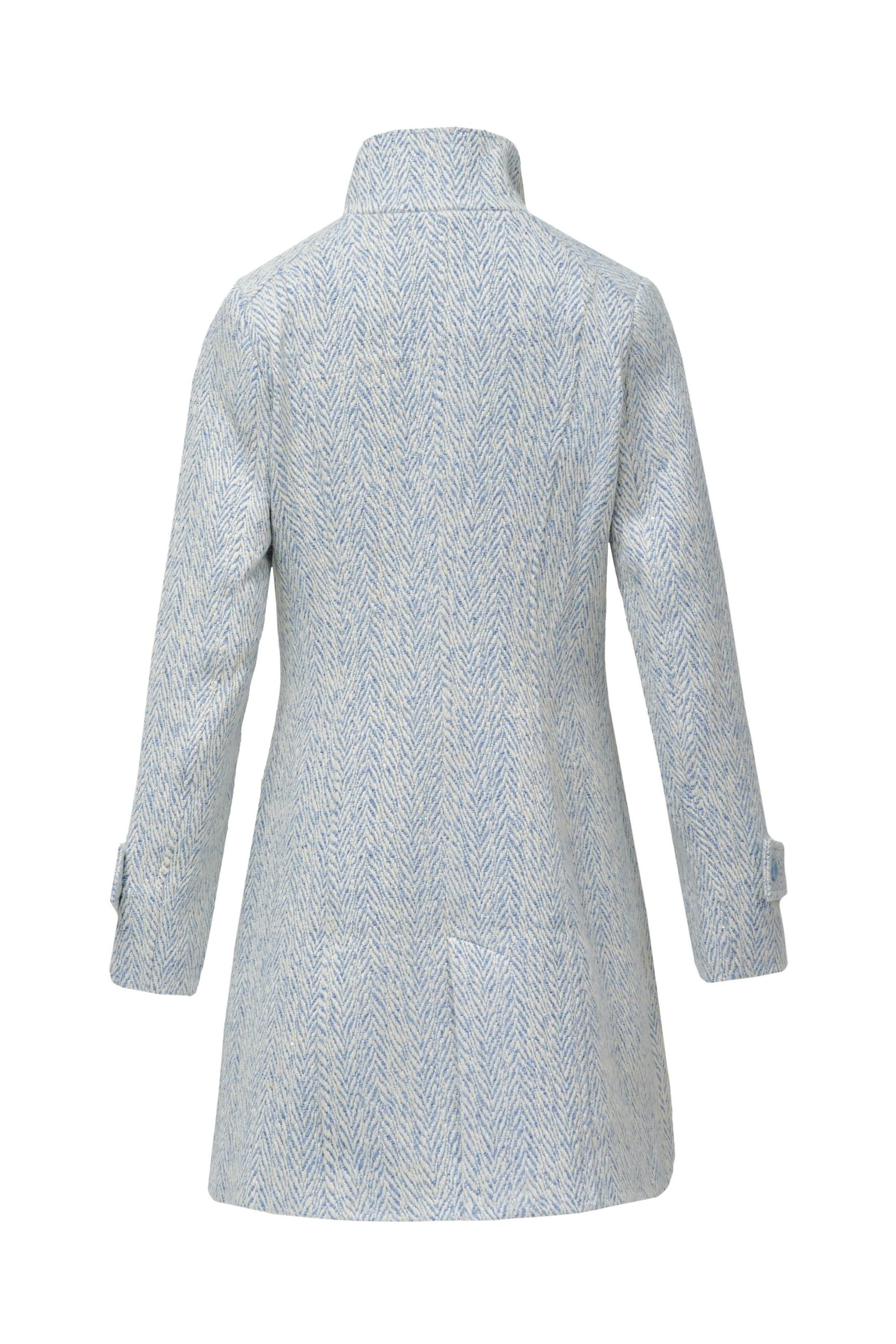 Grace Long Woolen Coat en bleu clair V1