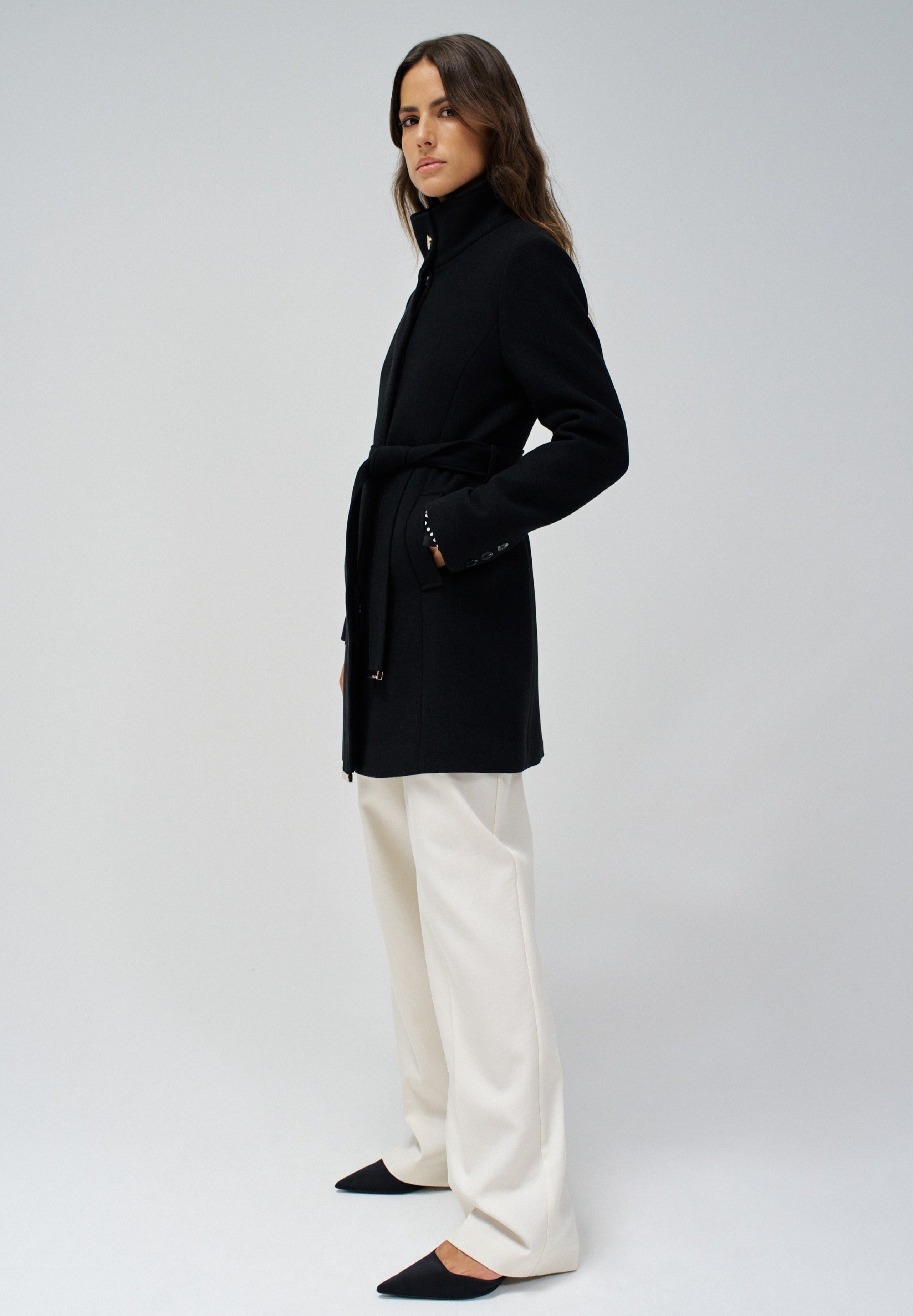 The Reimagined Wool Coat in Black Vestes Salsa Jeans