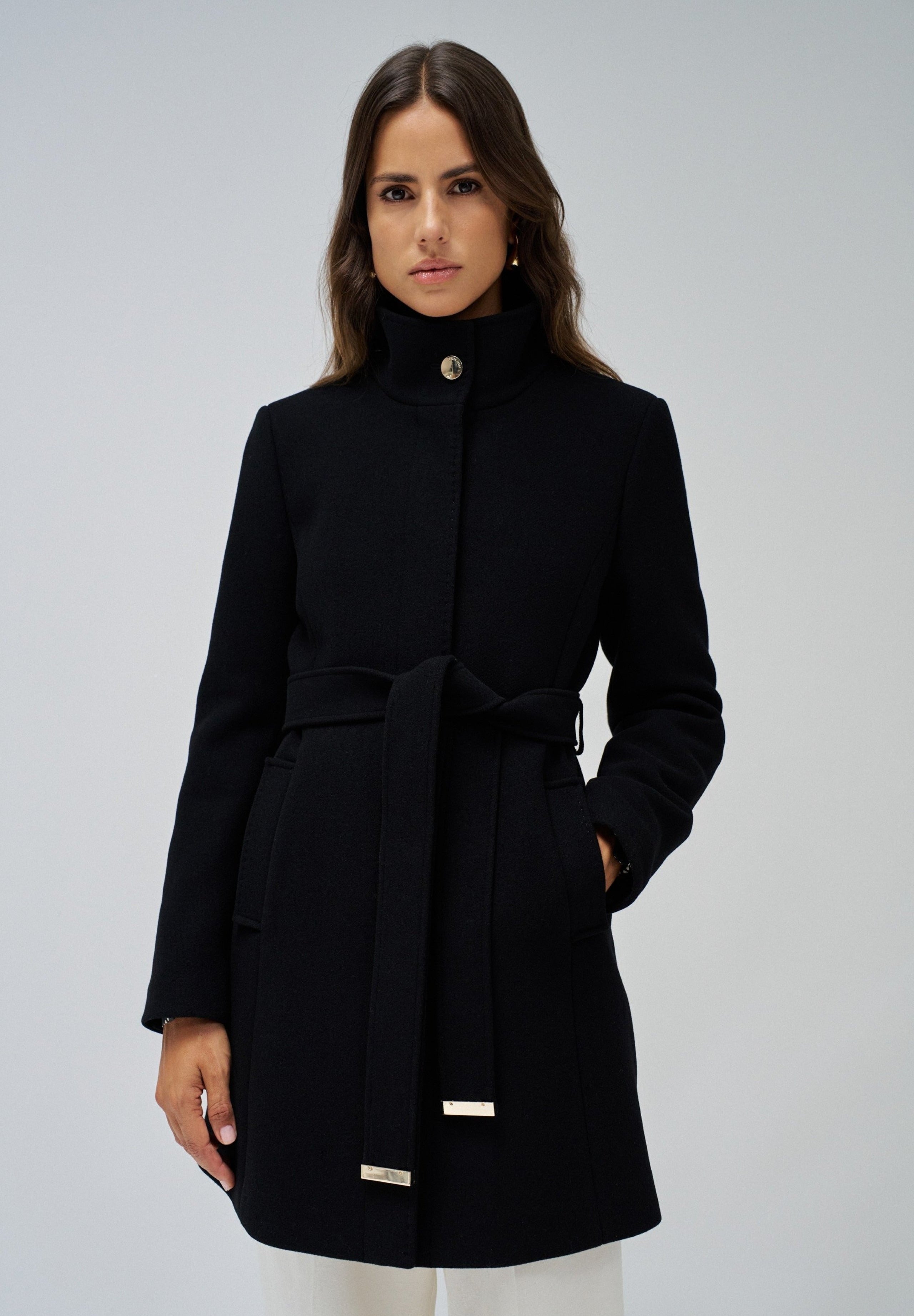 The Reimagined Wool Coat in Black Vestes Salsa Jeans
