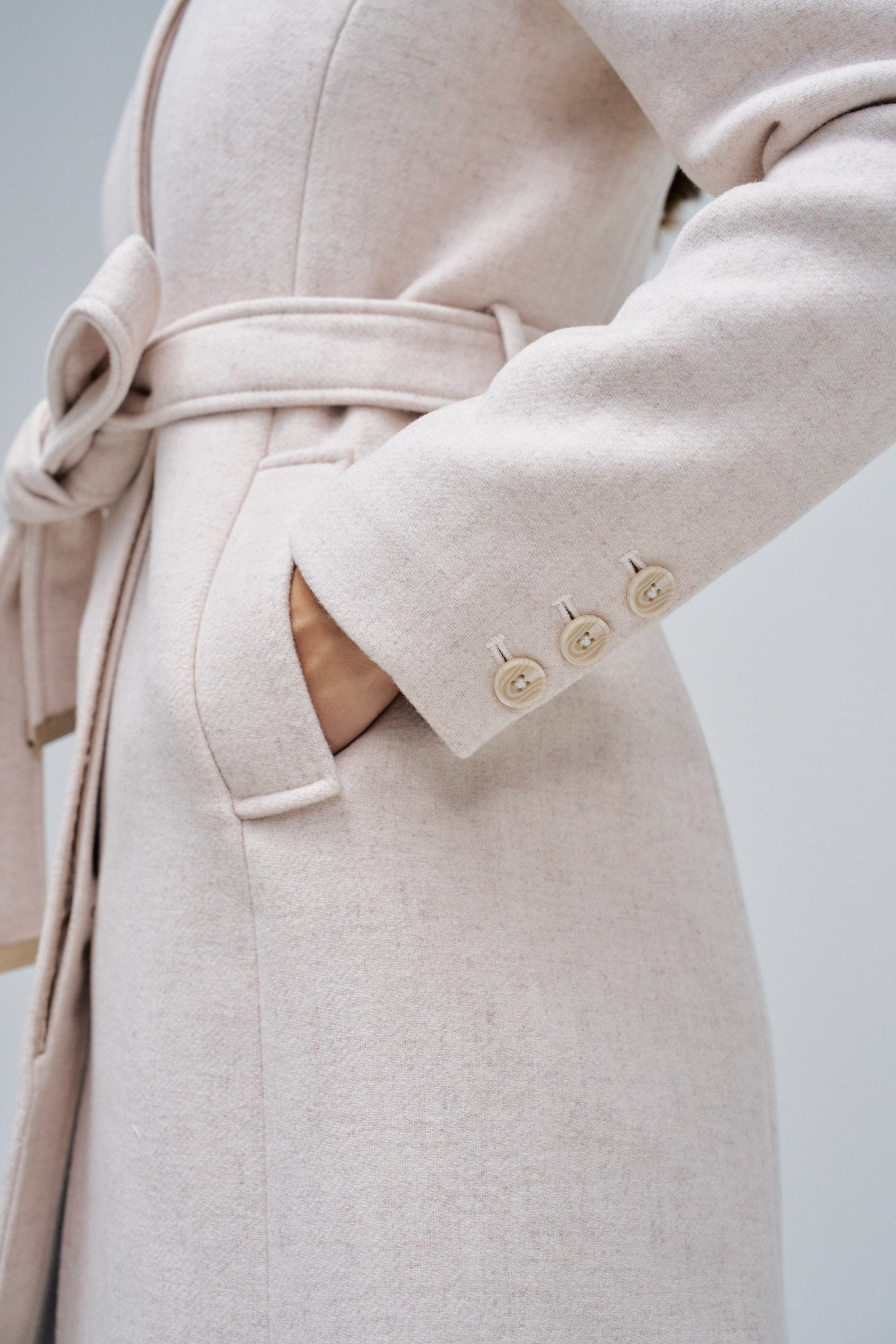 The Reimagined Wool Coat in Light Beige V1 Vestes Salsa Jeans