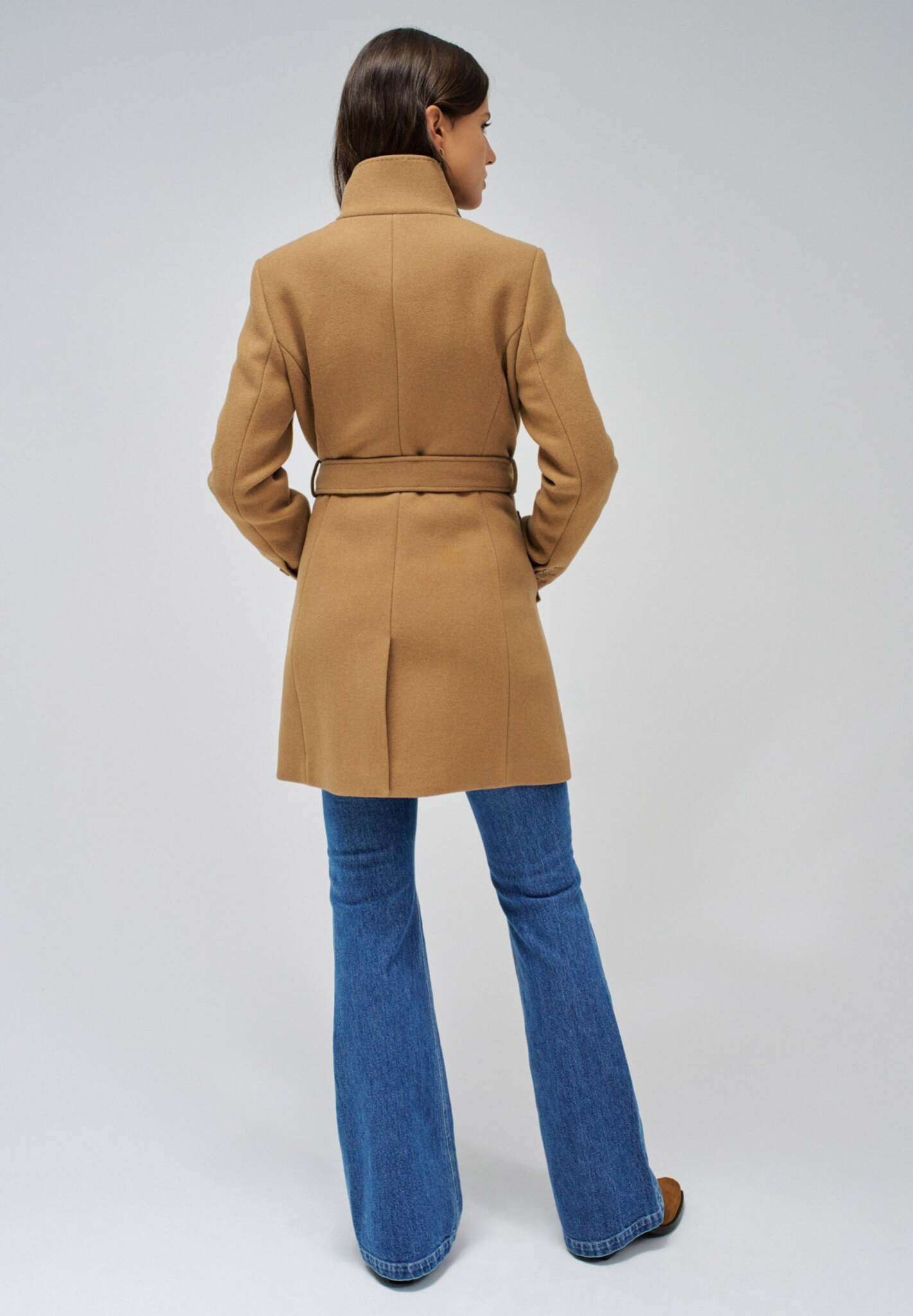 The Reimagined Wool Coat in Dark Beige Vestes Salsa Jeans