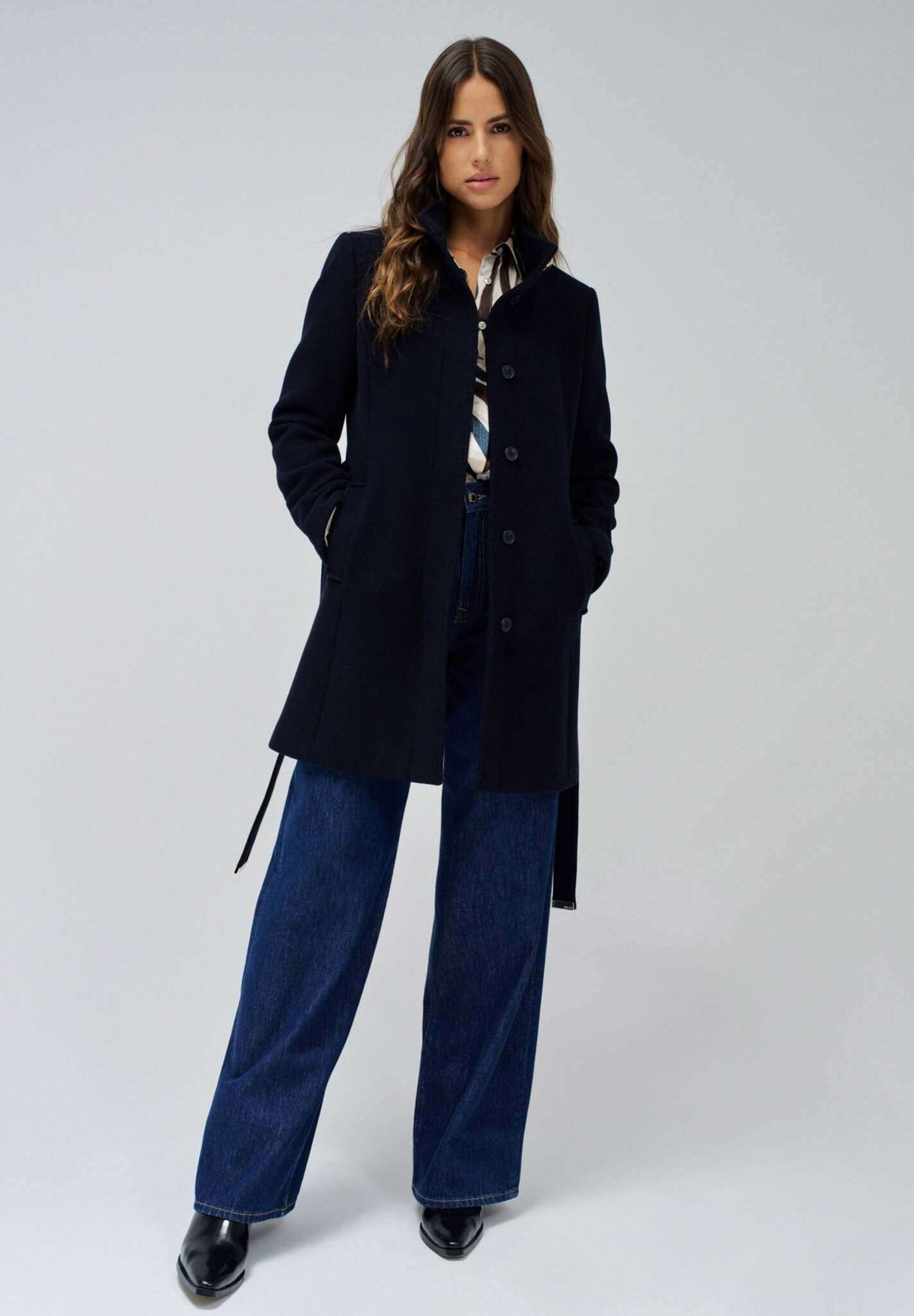 The Reimagined Wool Coat in Vestes bleu foncé Salsa Jeans