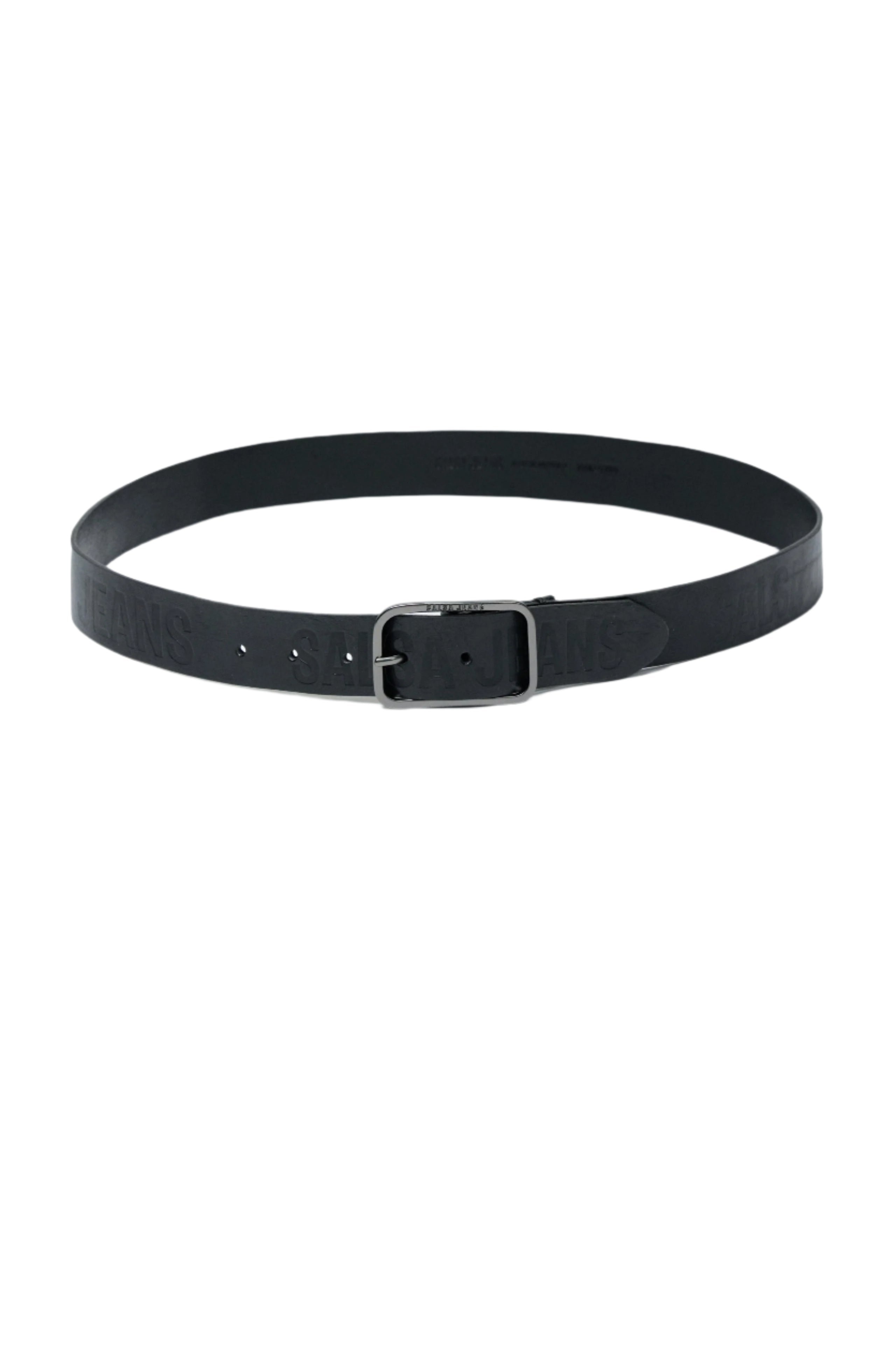 Embossed Salsa Jeans Leather Belt in Black Ceinture Salsa Jeans