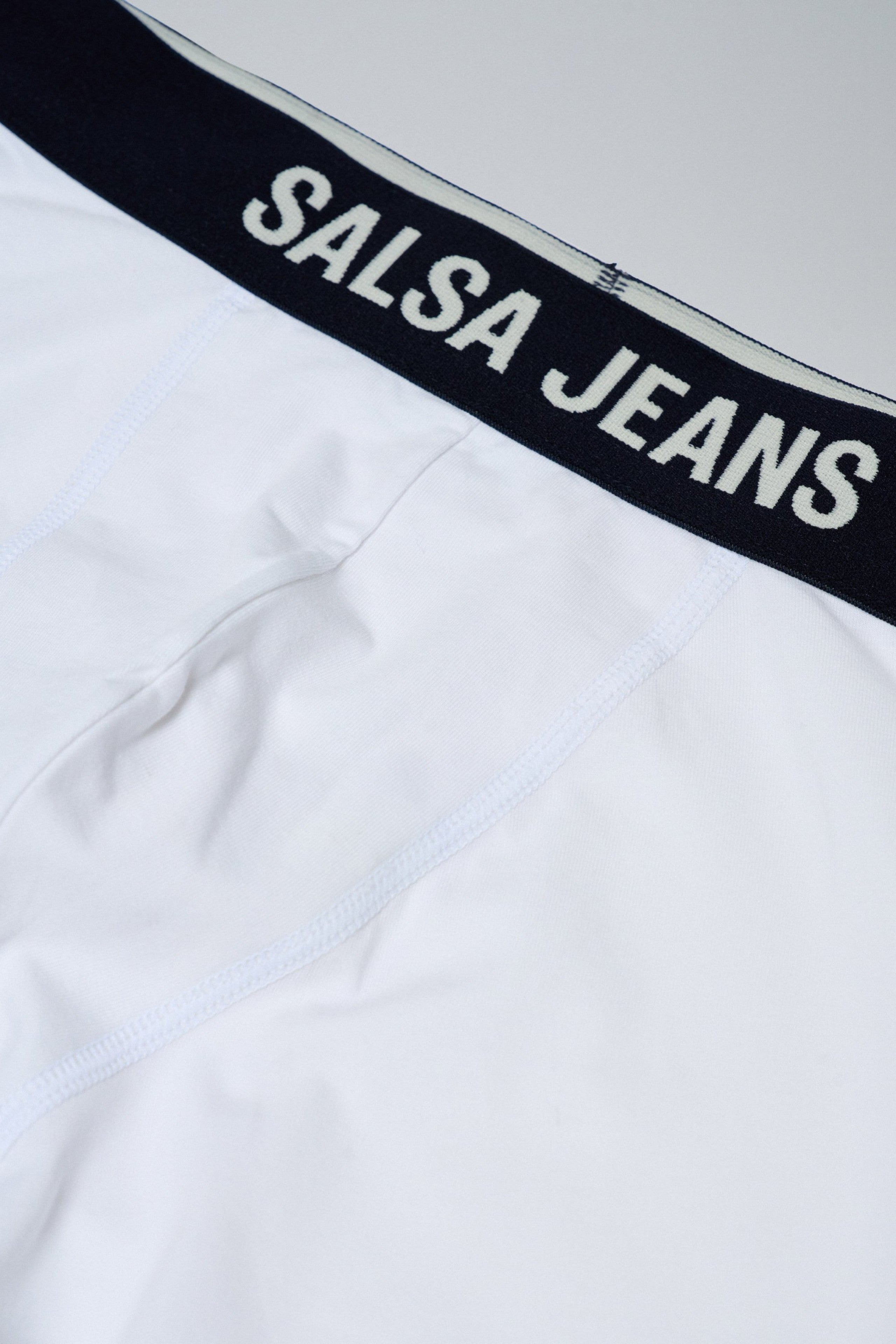 3 Branding And Solid Trunks Pack in White Sous-vêtements Salsa Jeans