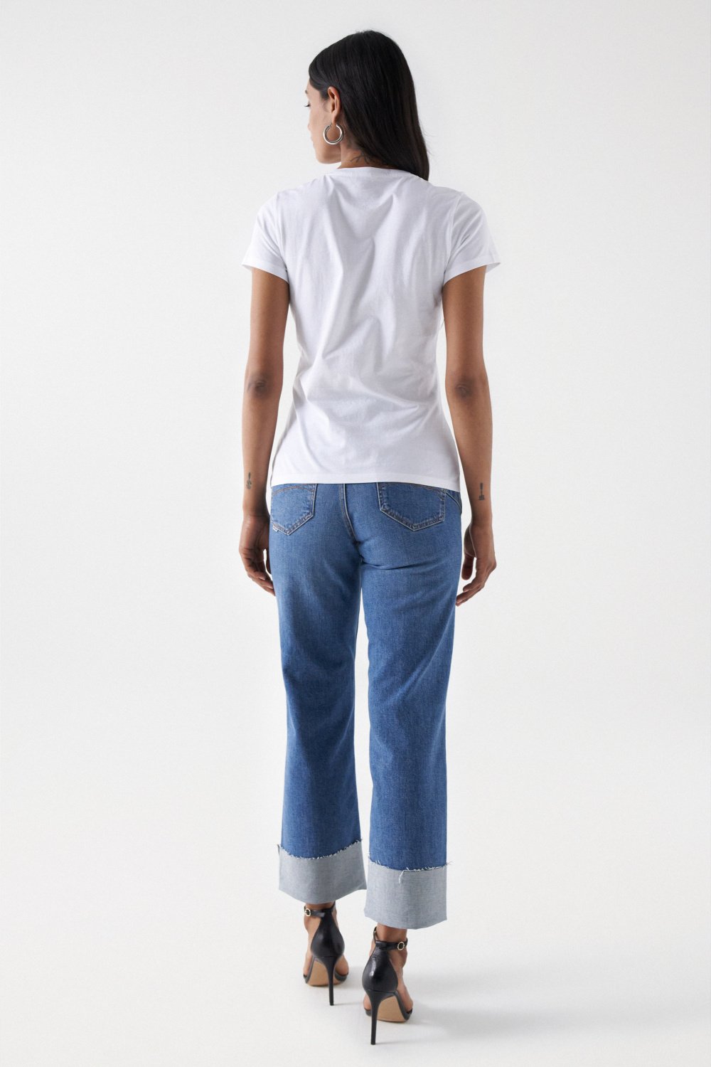 T-shirt Institutional Beaded en blanc T-shirts Salsa Jeans