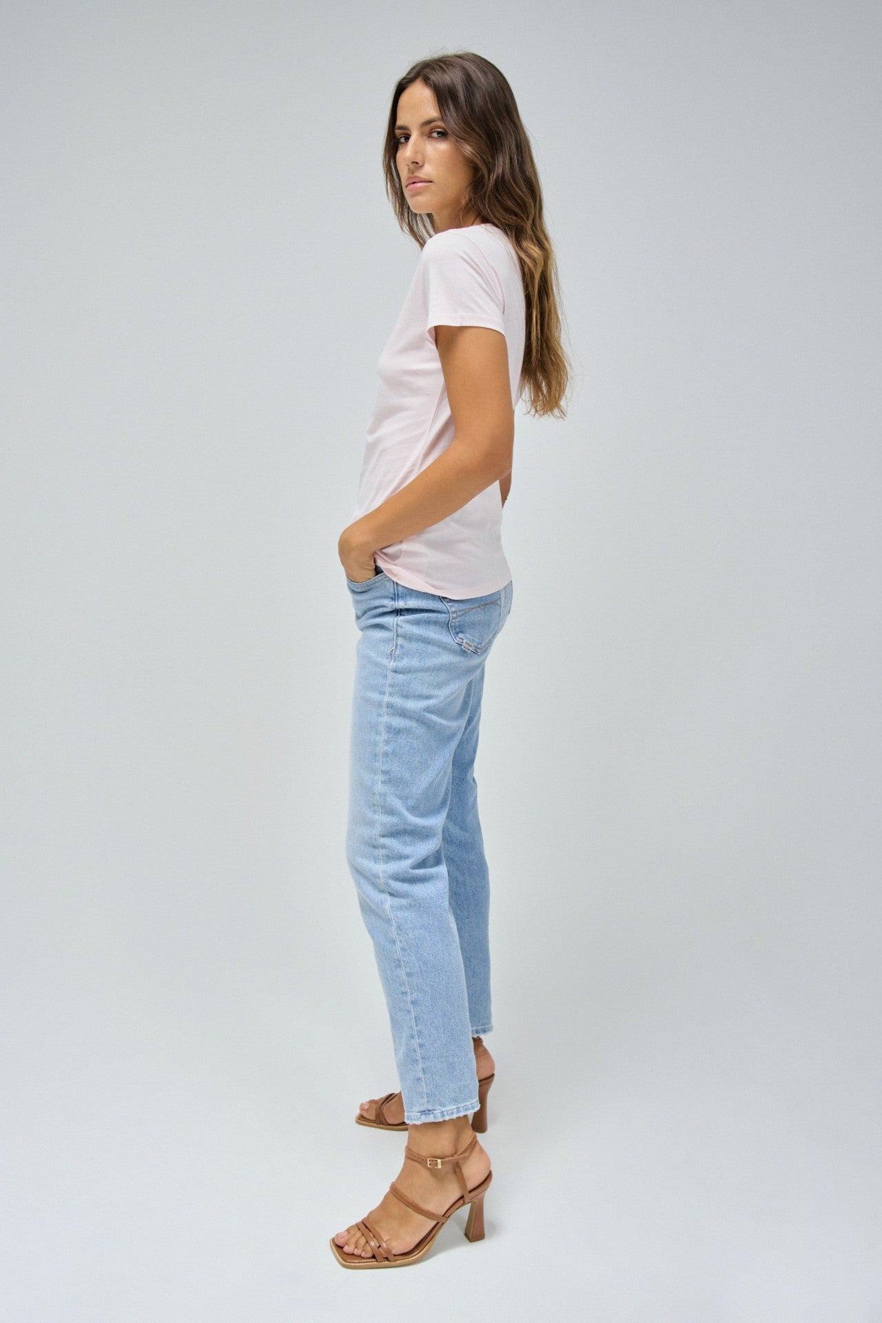 Institutional Beaded Branding T-shirt en rose clair V1 T-shirts Salsa Jeans