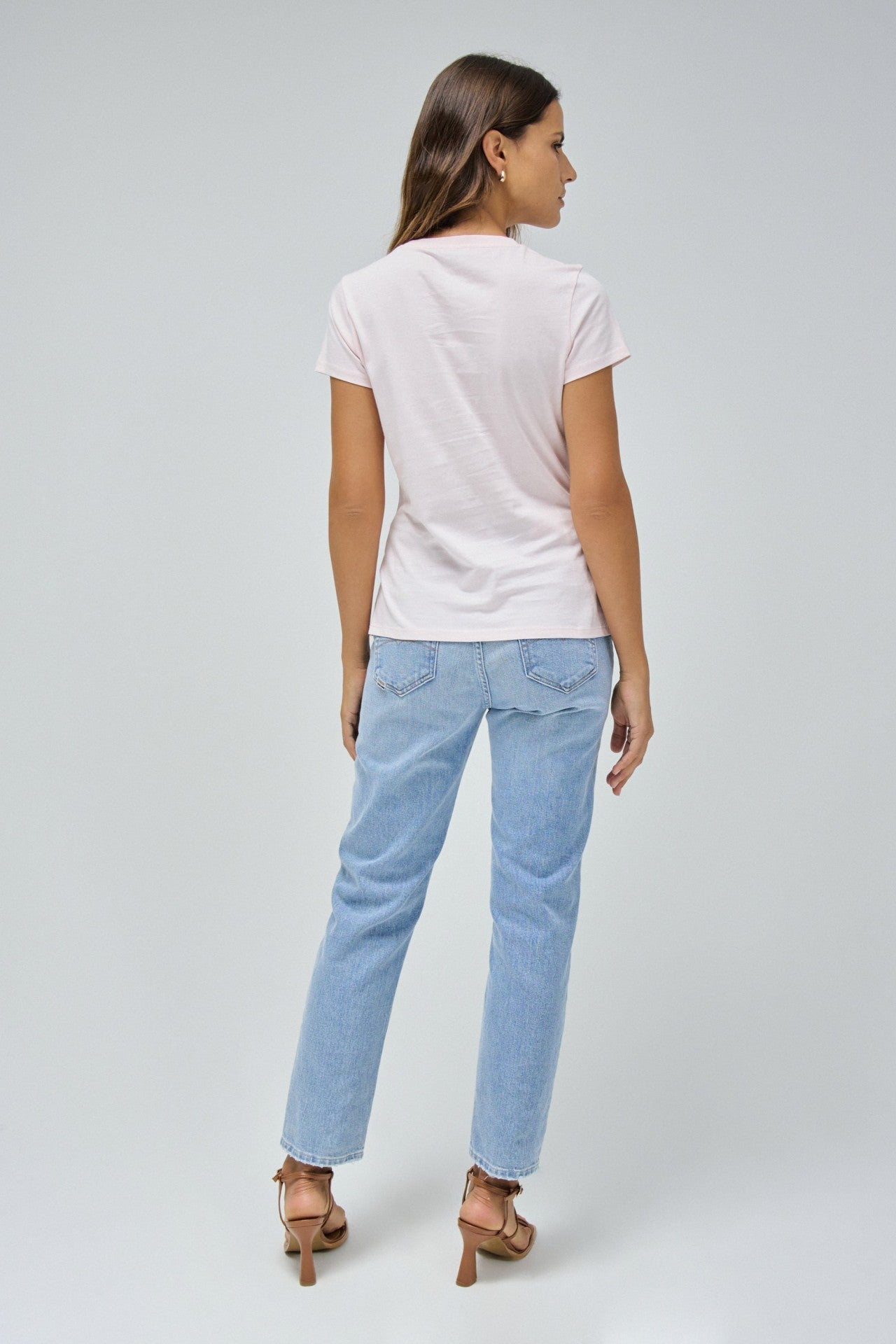 Institutional Beaded Branding T-shirt en rose clair V1 T-shirts Salsa Jeans