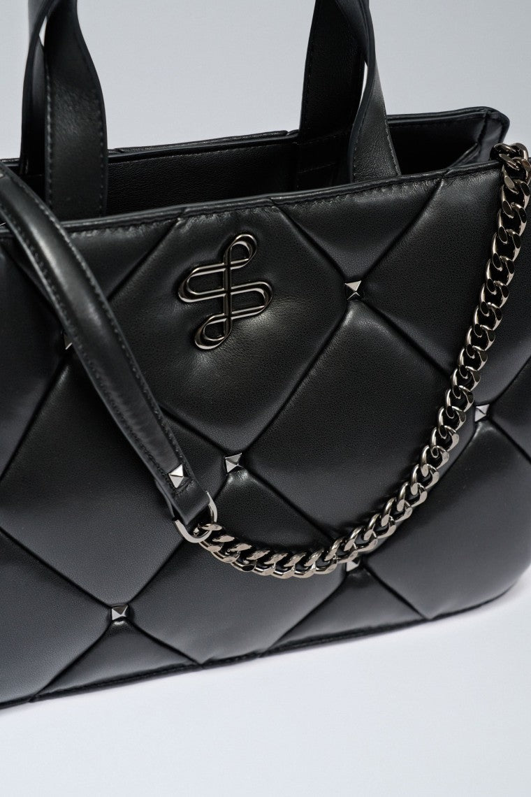 Sac fourre-tout en cuir végétalien matelassé en noir Sacs Salsa Jeans