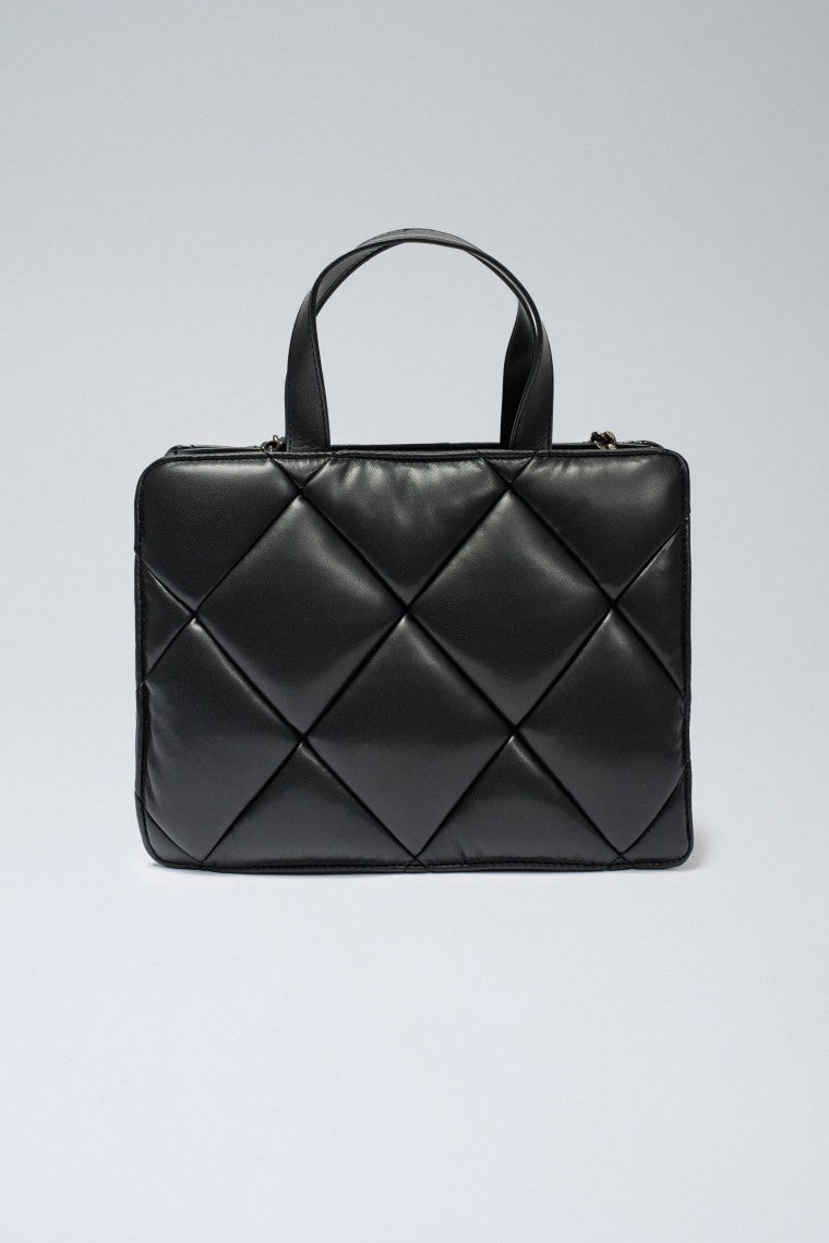 Sac fourre-tout en cuir végétalien matelassé en noir Sacs Salsa Jeans