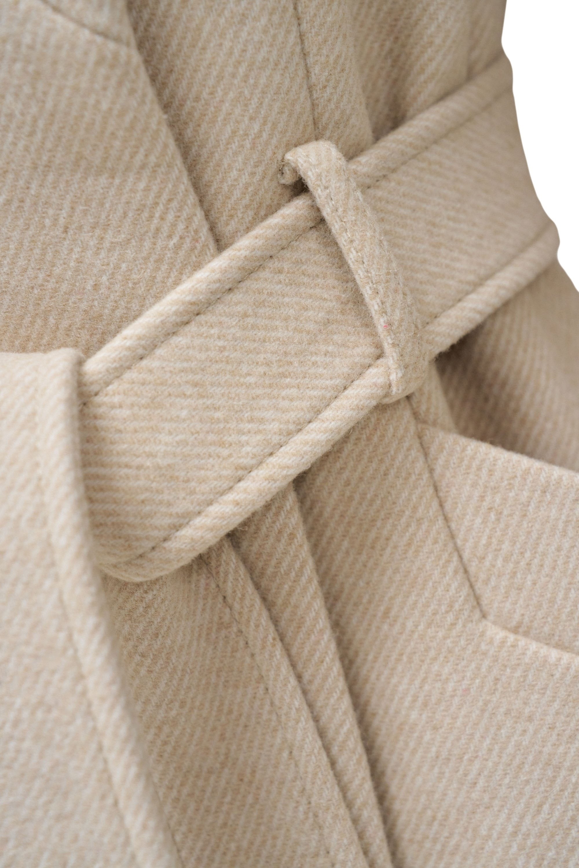 Long Wool Peacoat With Belt in Light Beige V1 Vestes Salsa Jeans