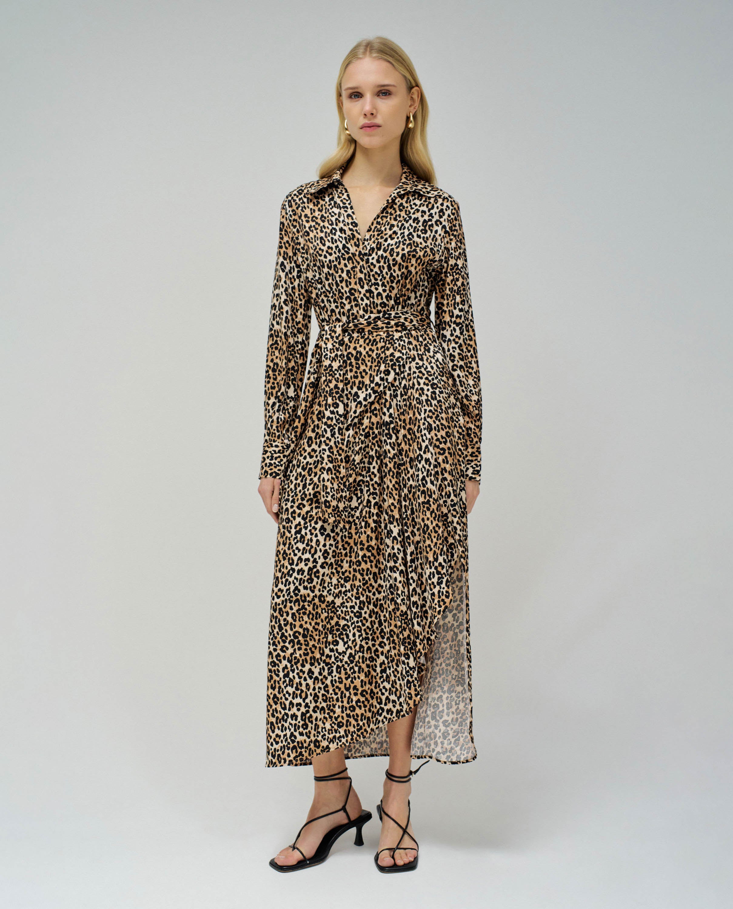 Robe chemise à imprimé animalier en perles sombres Robes Salsa Jeans