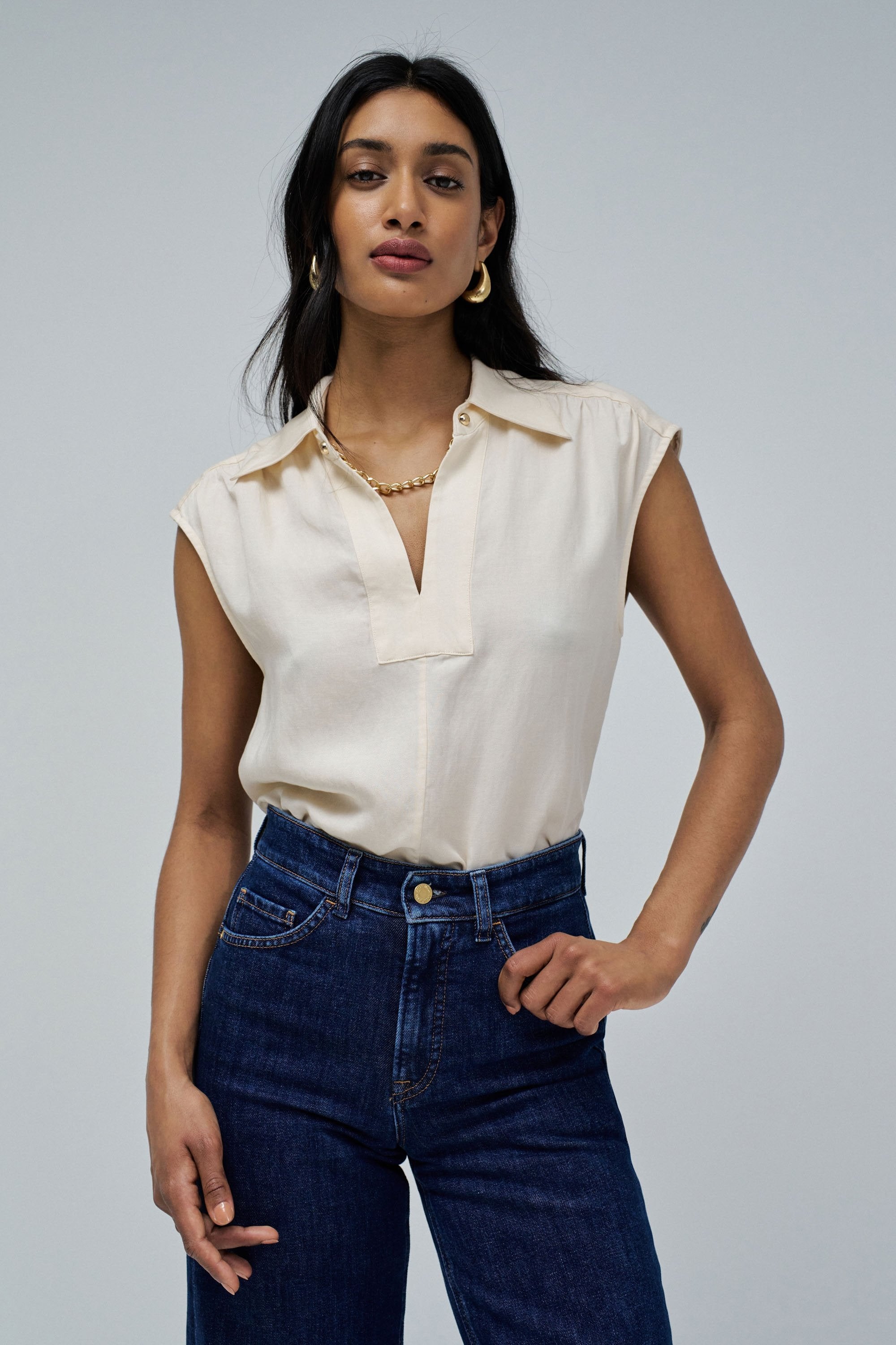 Blouse Lightdenim en Light Pearl Chemises Salsa Jeans