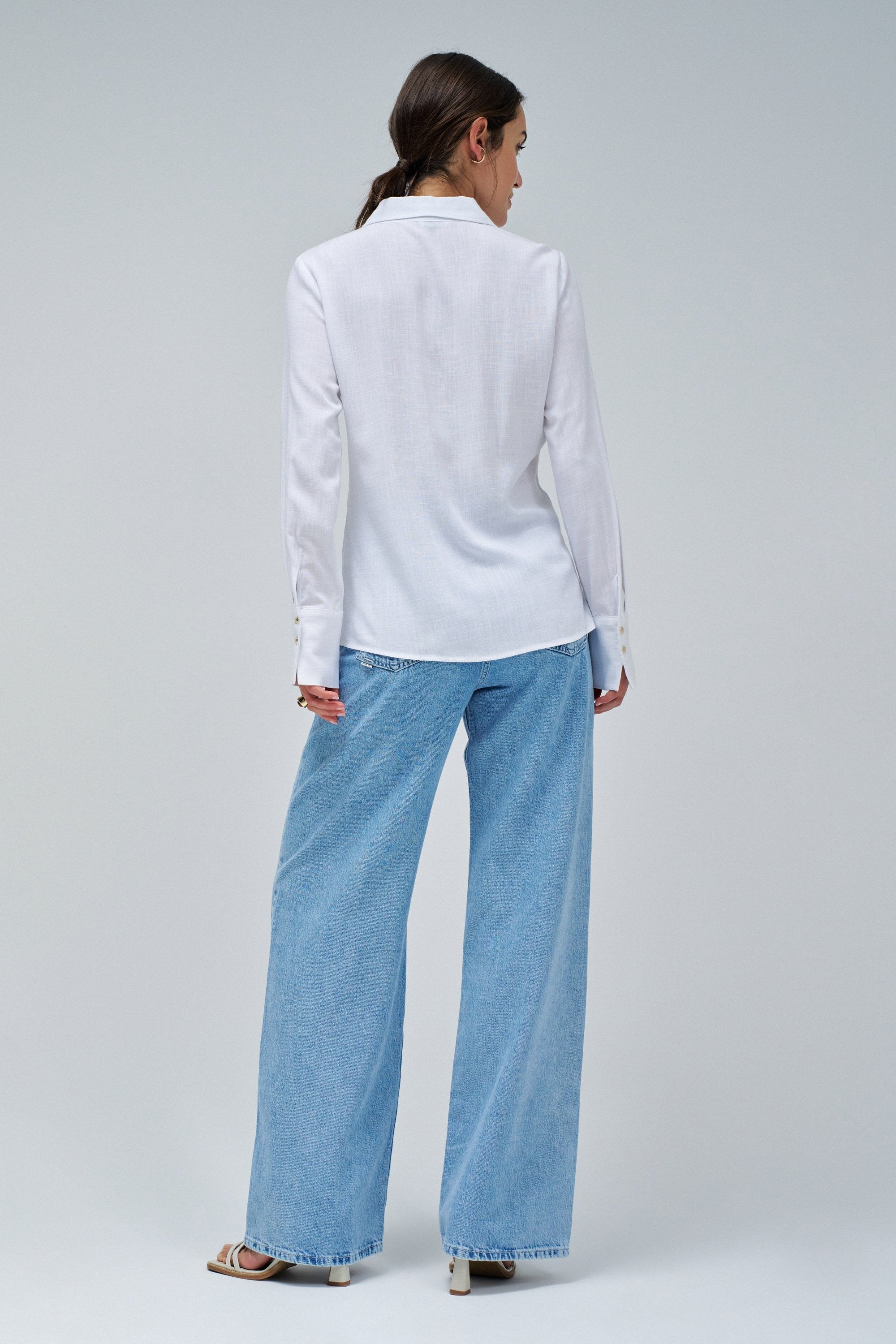 Linen Shirt in Light Pearl V1 Chemises Salsa Jeans