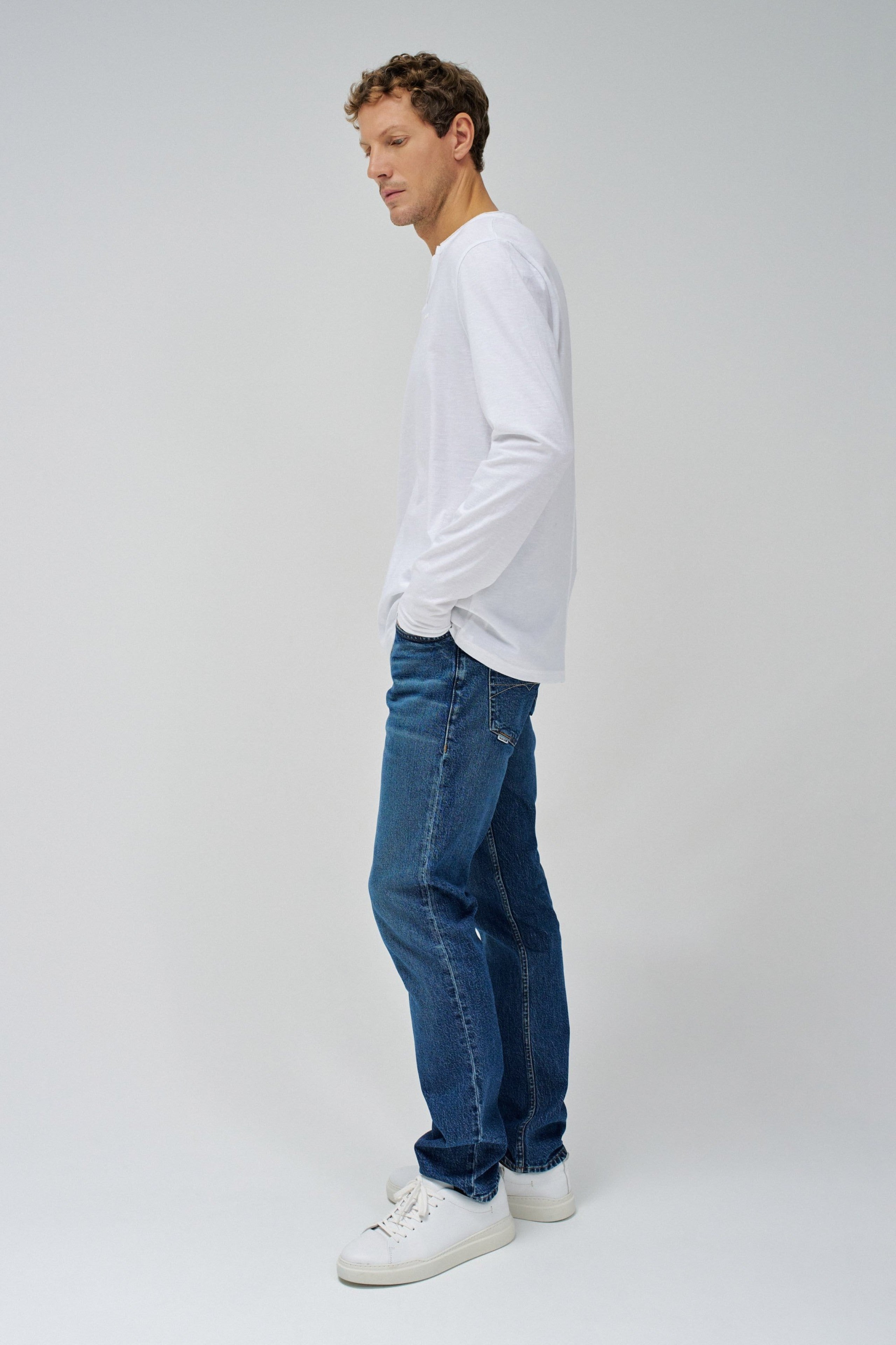 T-shirt à manches longues en jersey Serafino en blanc T-shirts Salsa Jeans