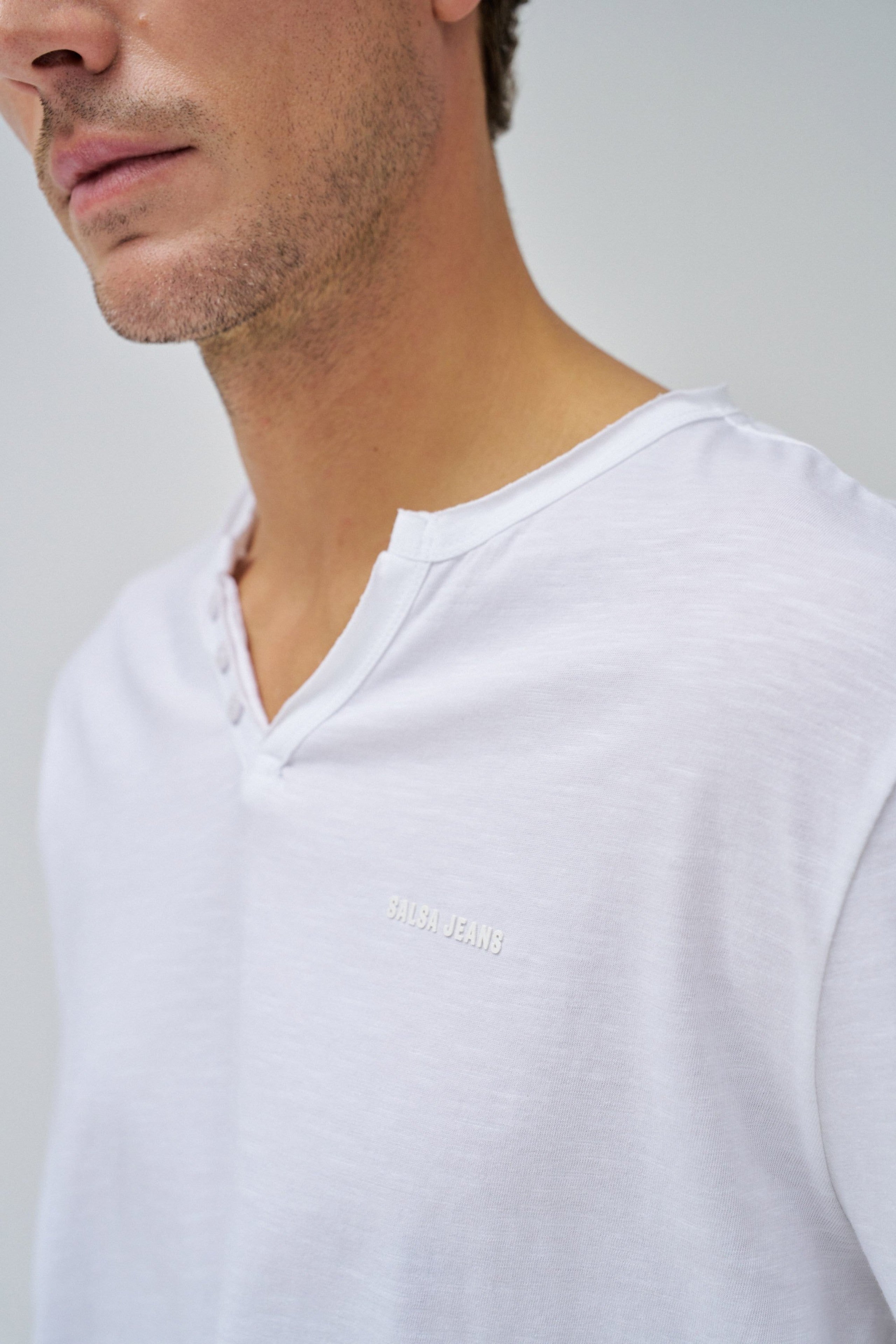 T-shirt à manches longues en jersey Serafino en blanc T-shirts Salsa Jeans