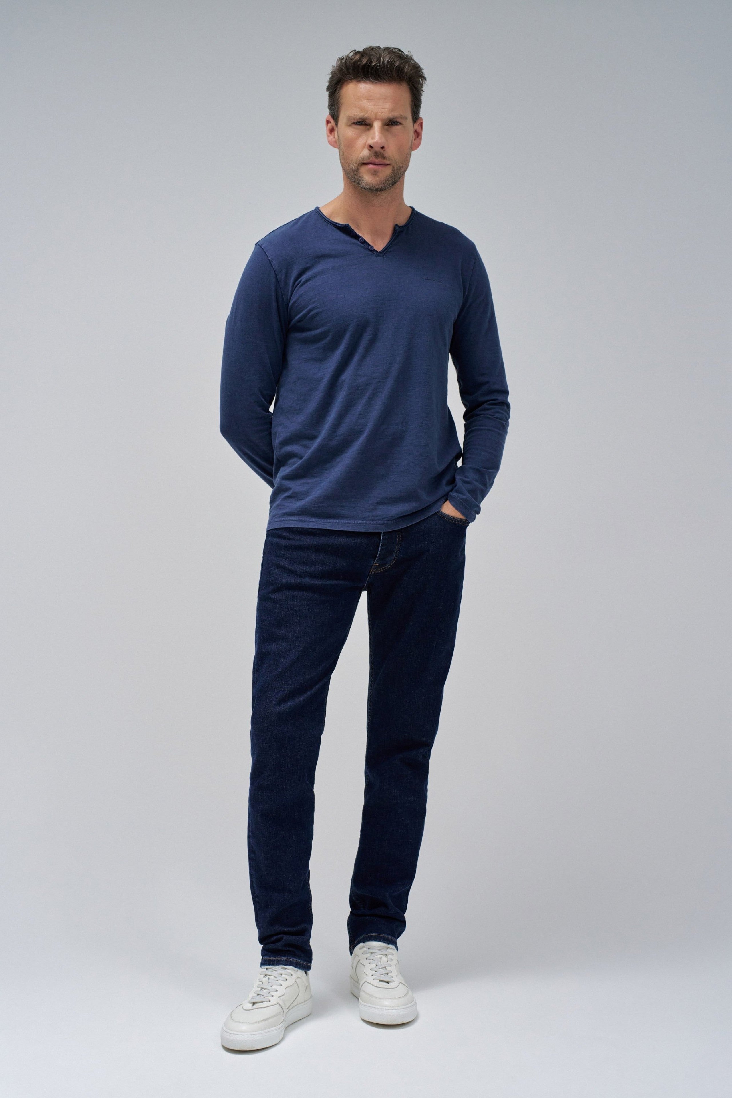 T-shirt à manches longues en jersey Serafino in Medium Blue T-shirts Salsa Jeans