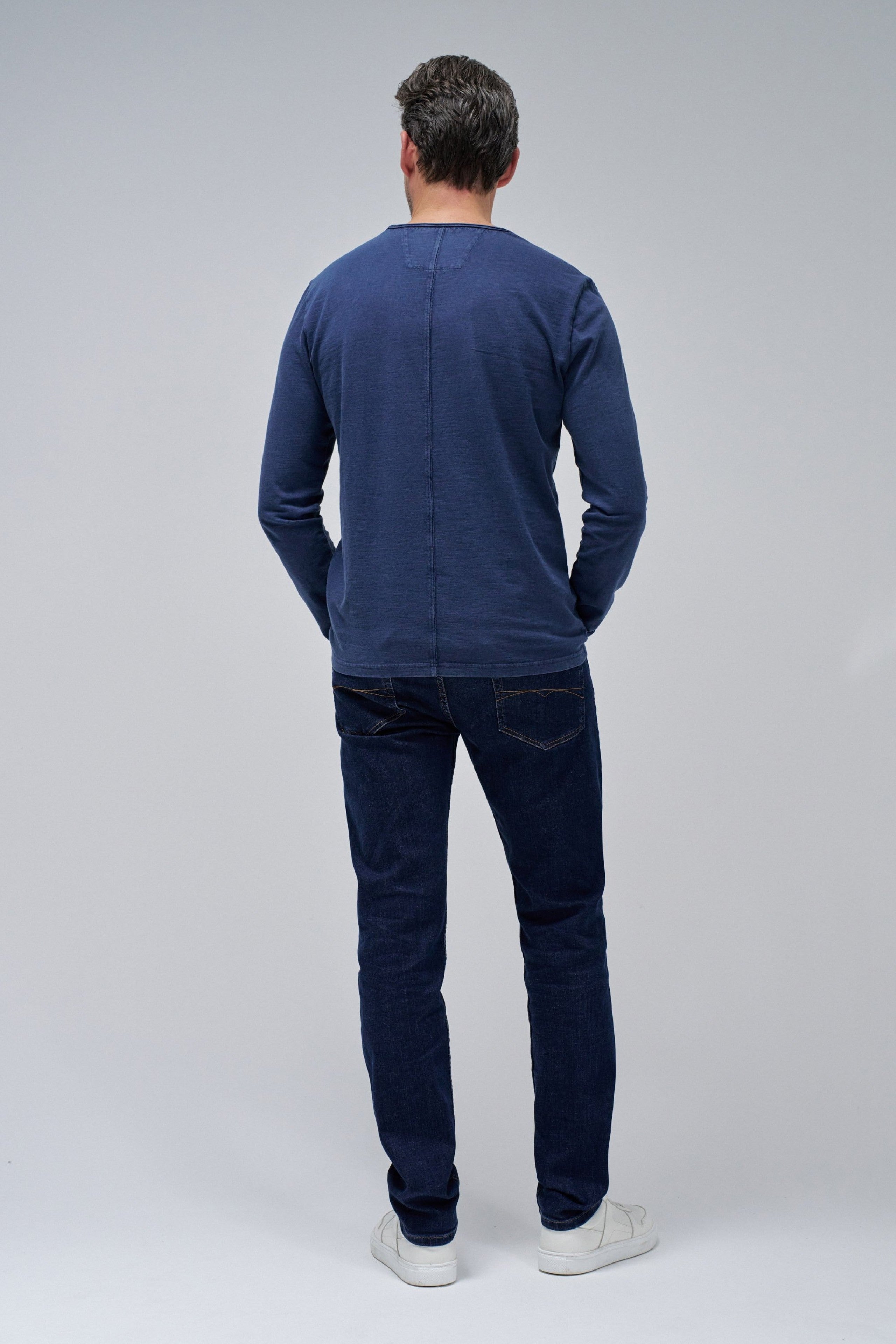 T-shirt à manches longues en jersey Serafino in Medium Blue T-shirts Salsa Jeans