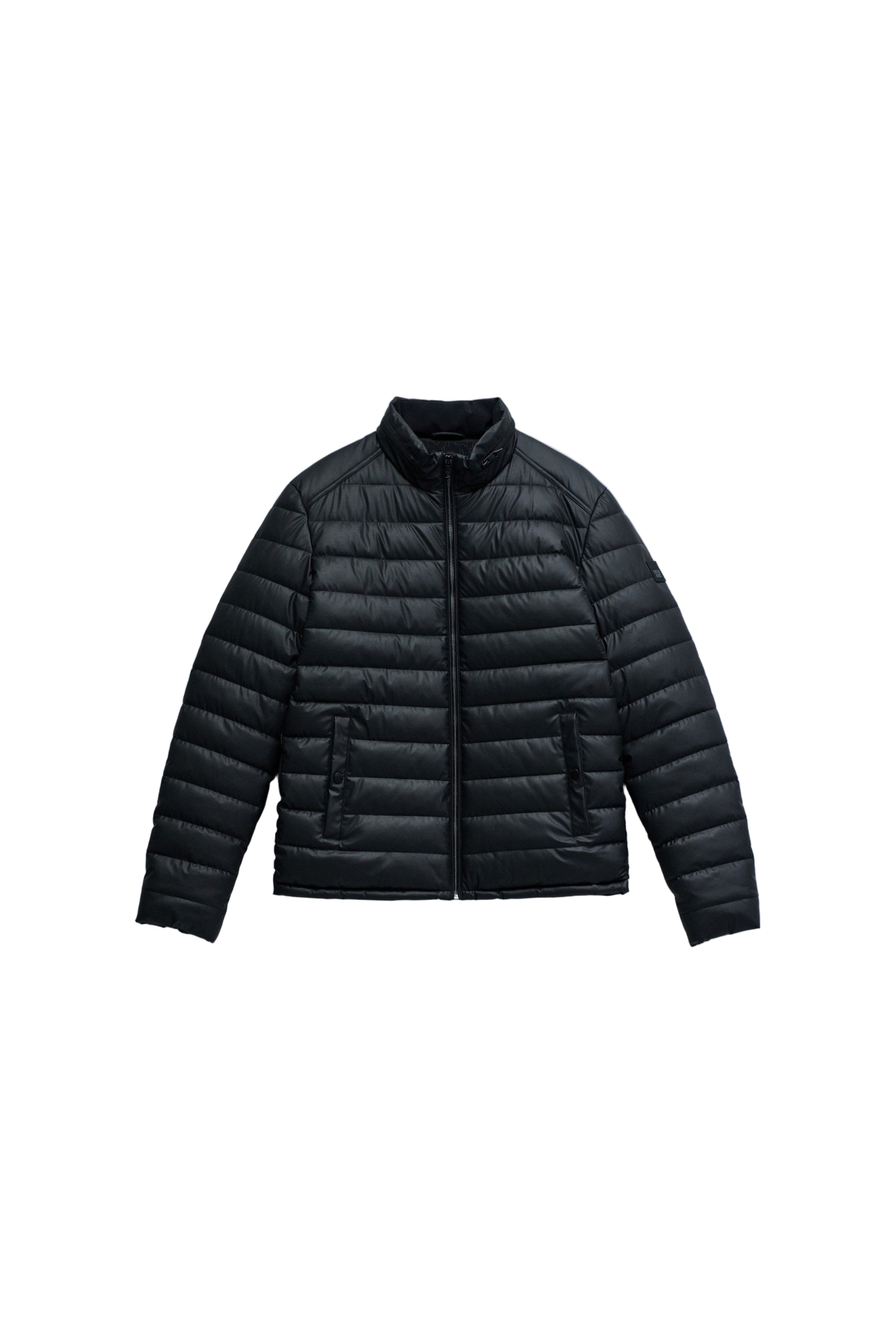 Veste en cuir PU léger rembourré en noir