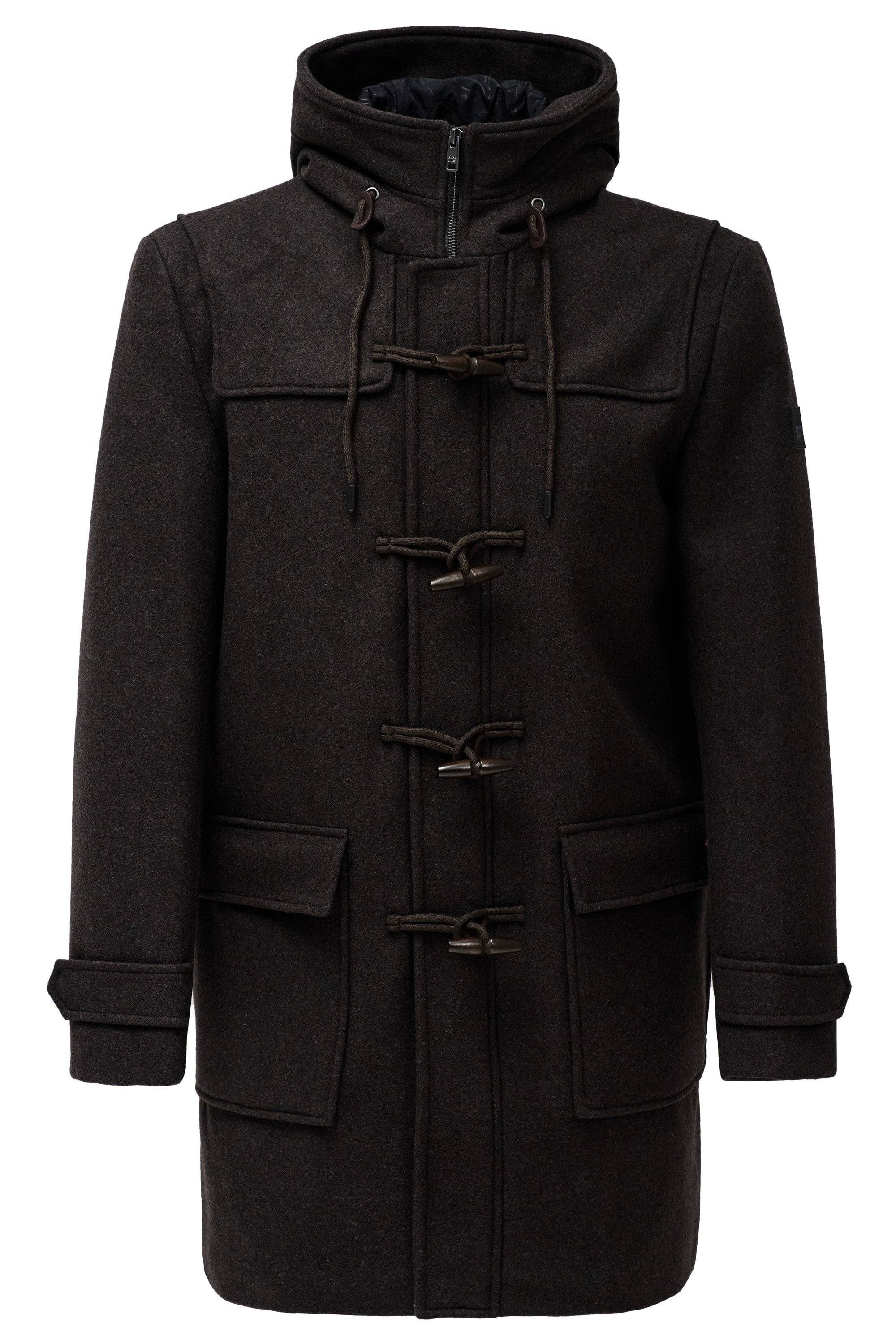 Wool Duffle Coat in Dark Brown Vestes Salsa Jeans