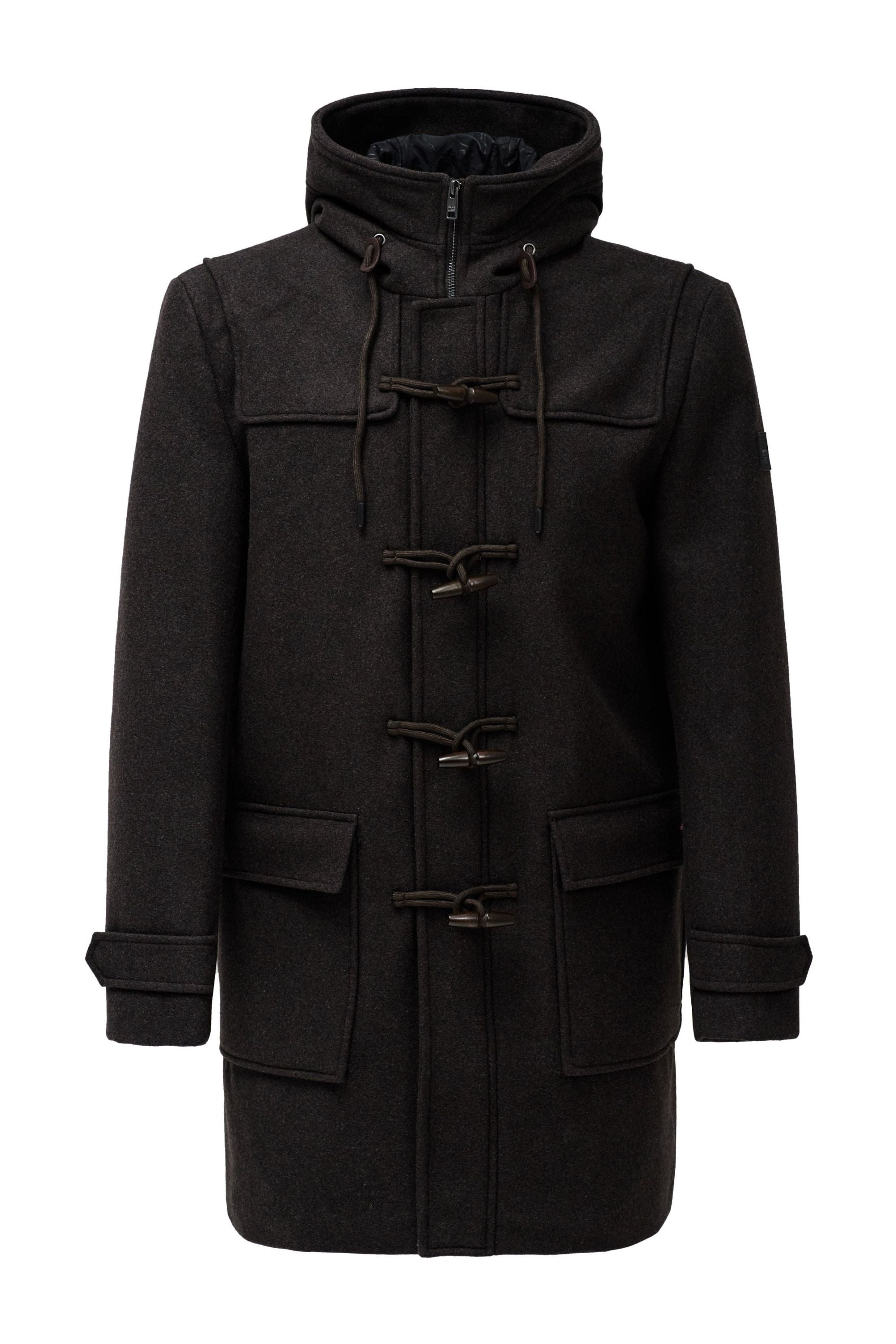 Manteau de laine Duffle Coat en marron foncé
